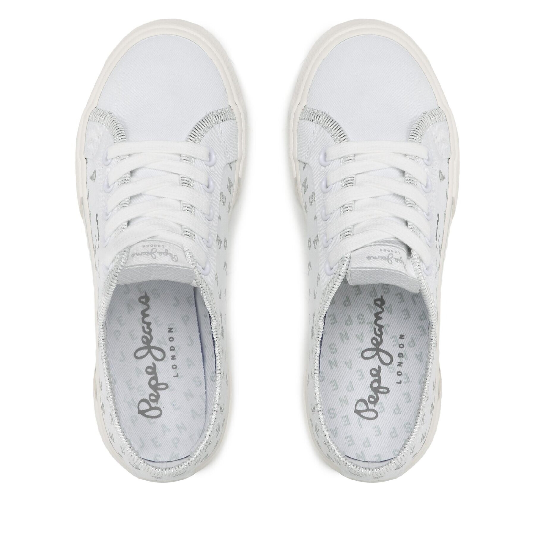 Pepe Jeans Гуменки Brady Shine G PGS30562 Бял - Pepit.bg