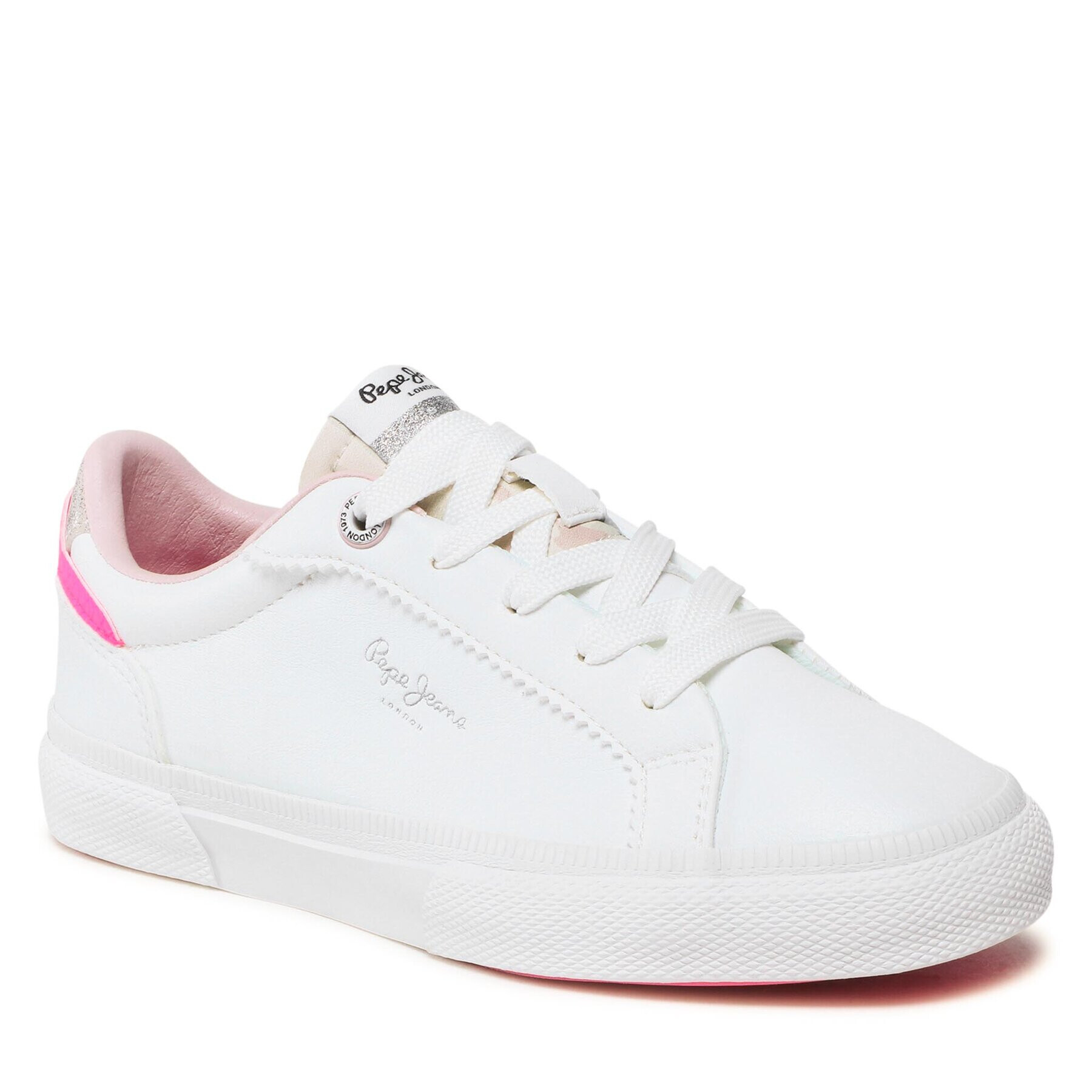 Pepe Jeans Гуменки Kenton Basic Girl PGS30549 Бял - Pepit.bg