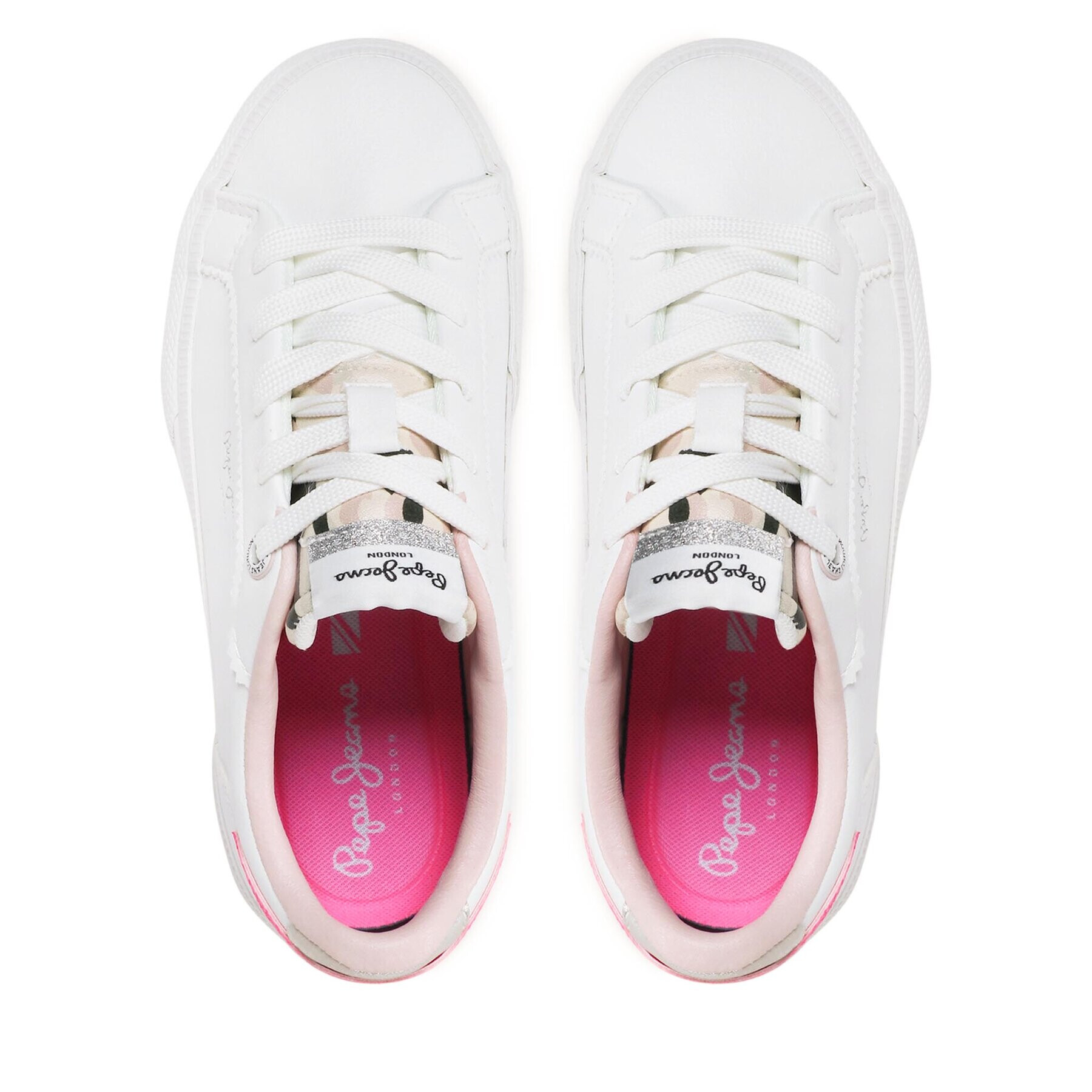 Pepe Jeans Гуменки Kenton Basic Girl PGS30549 Бял - Pepit.bg