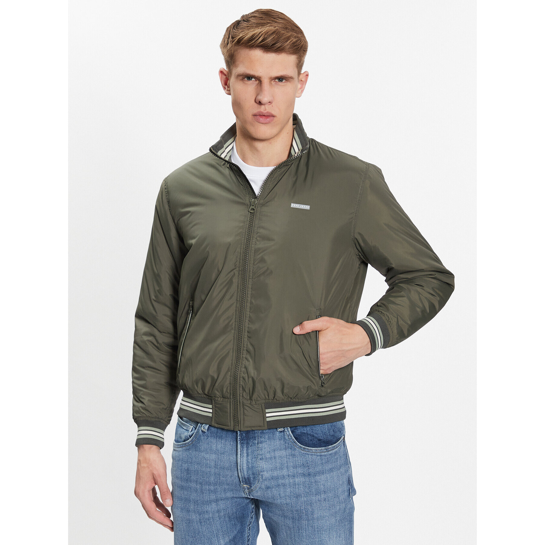 Pepe Jeans Яке бомбър PM402798 Зелен Regular Fit - Pepit.bg