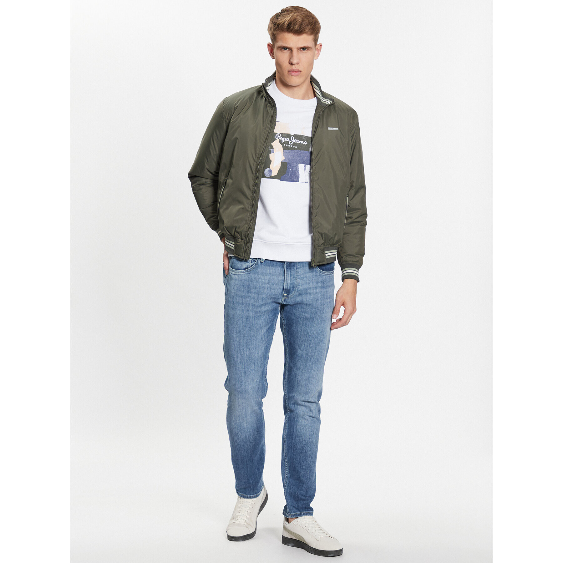 Pepe Jeans Яке бомбър PM402798 Зелен Regular Fit - Pepit.bg