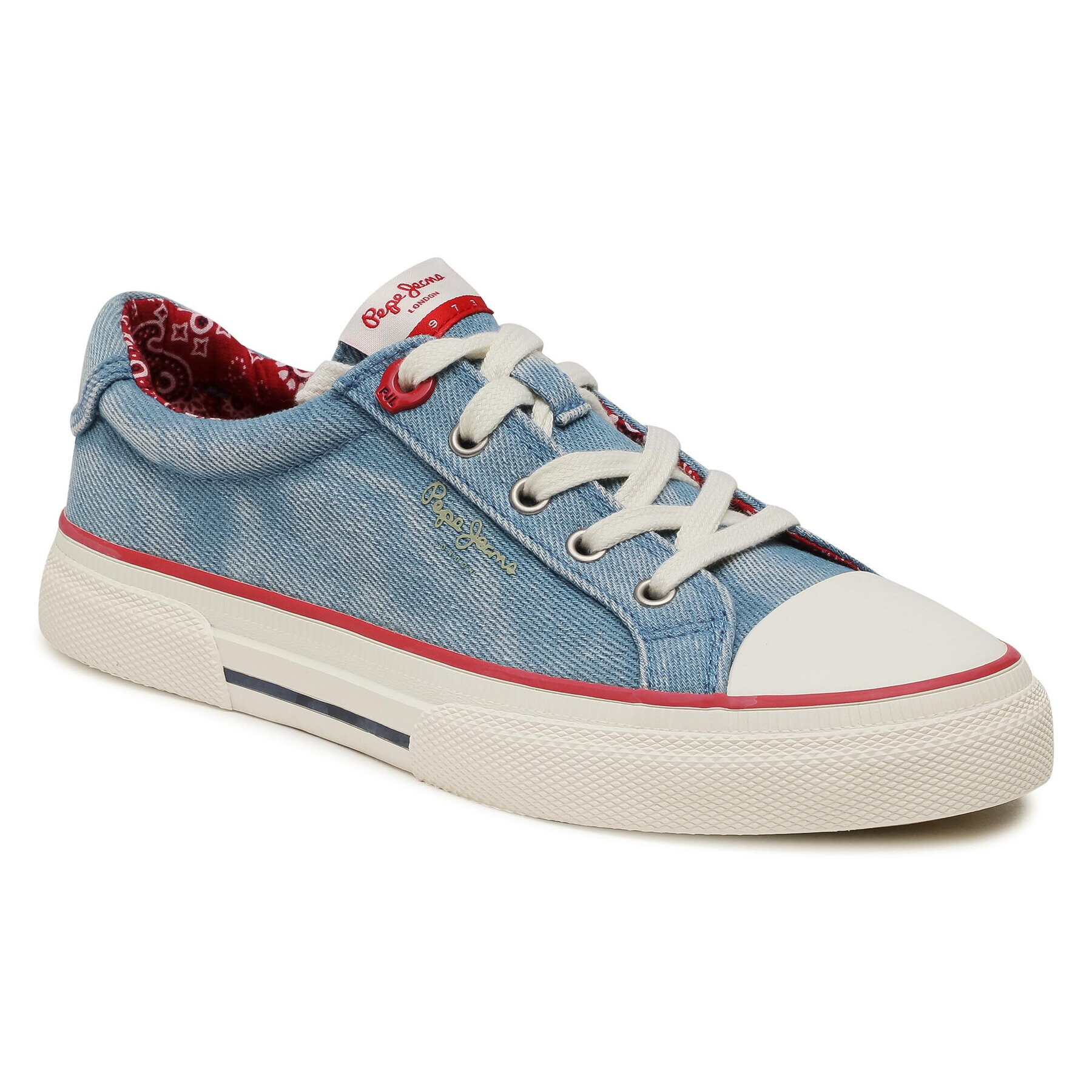 Pepe Jeans Кецове Kenton Denim PLS31170 Син - Pepit.bg