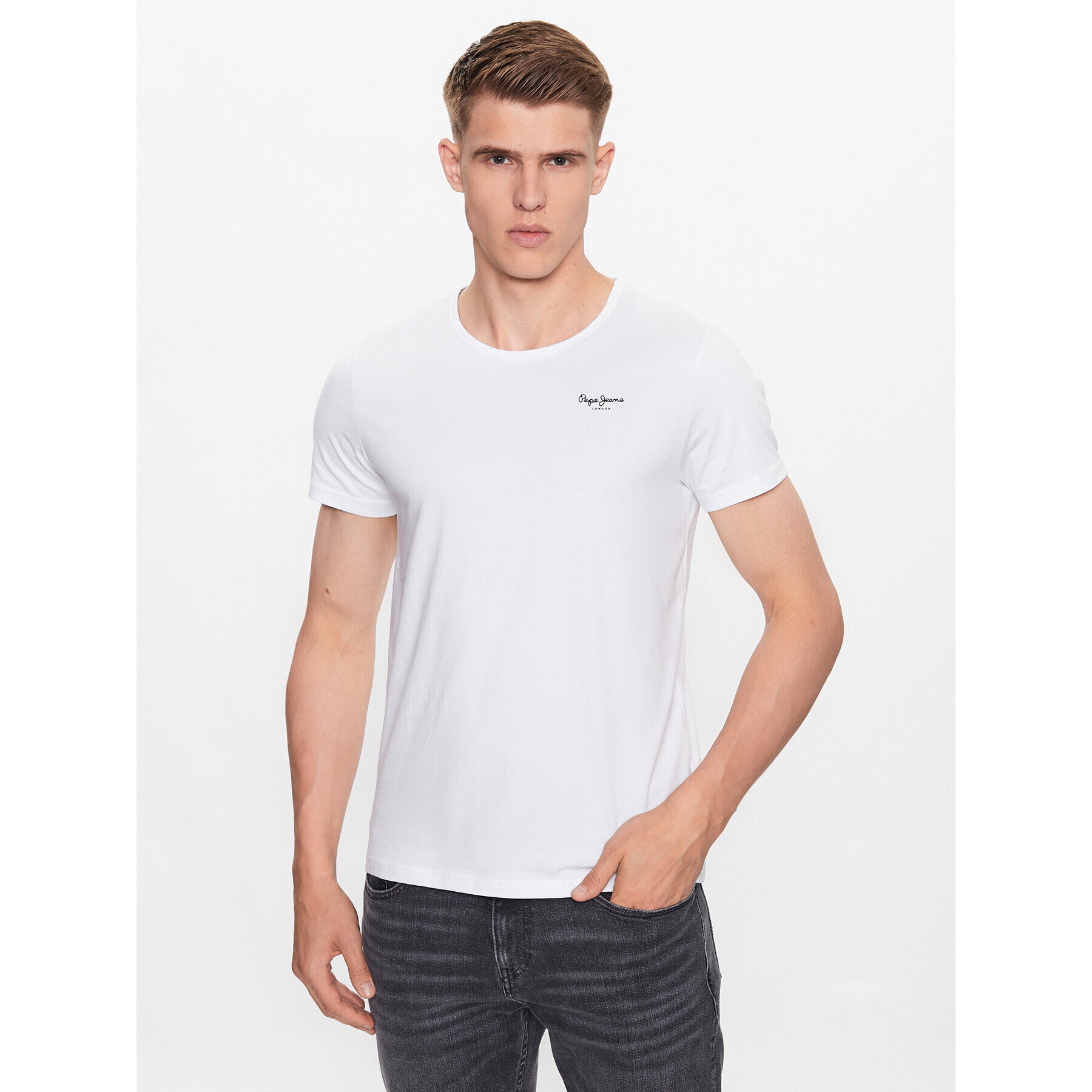 Pepe Jeans Комплект 2 тишъртки Pepe Tshirt 2P PMU10976 Бял Regular Fit - Pepit.bg