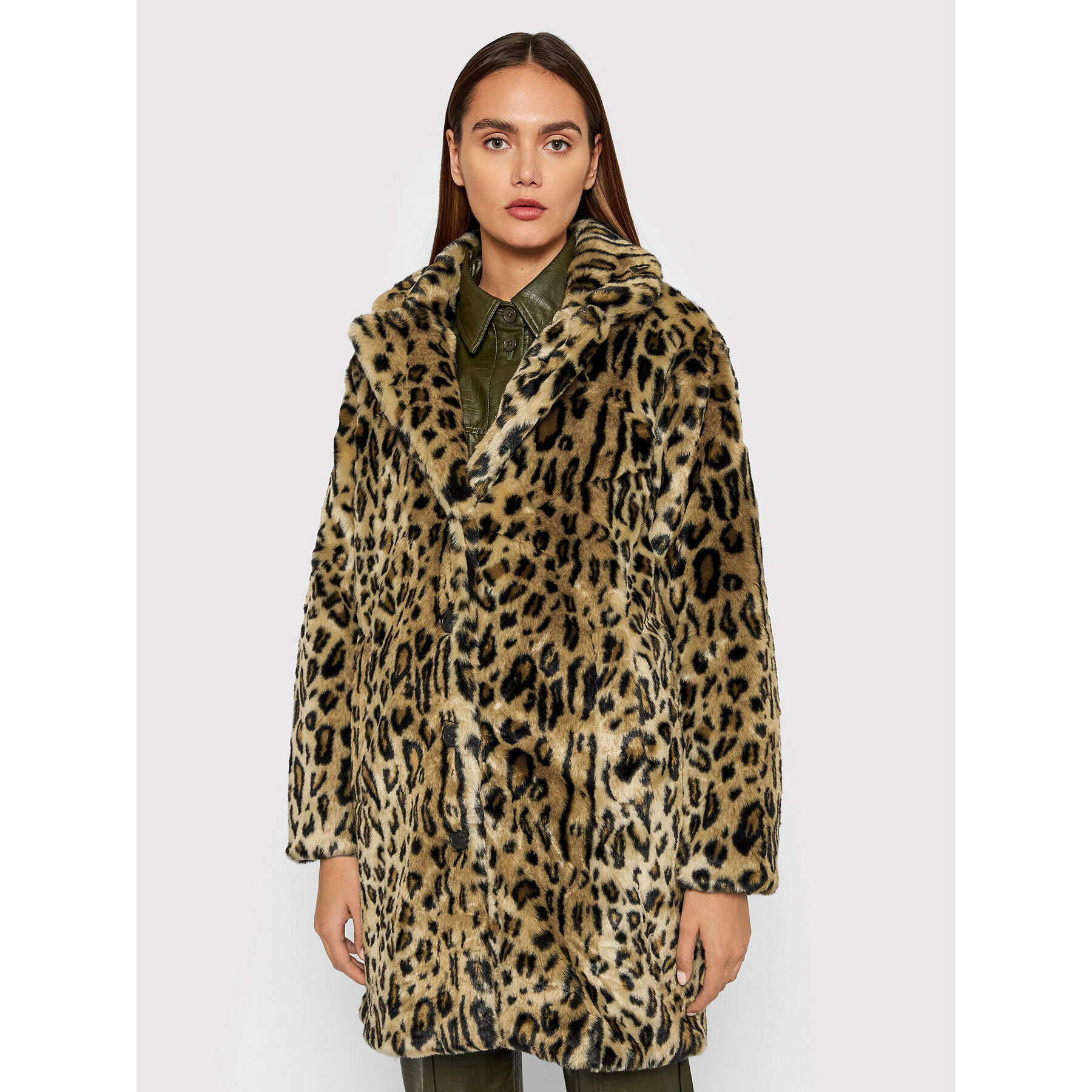 Pepe Jeans Кожено палто Emmy PL401982 Бежов Regular Fit - Pepit.bg