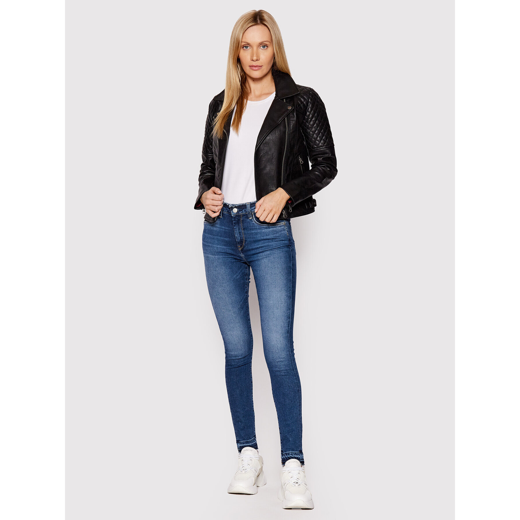 Pepe Jeans Кожено яке Astrid PL402067 Черен Regular Fit - Pepit.bg