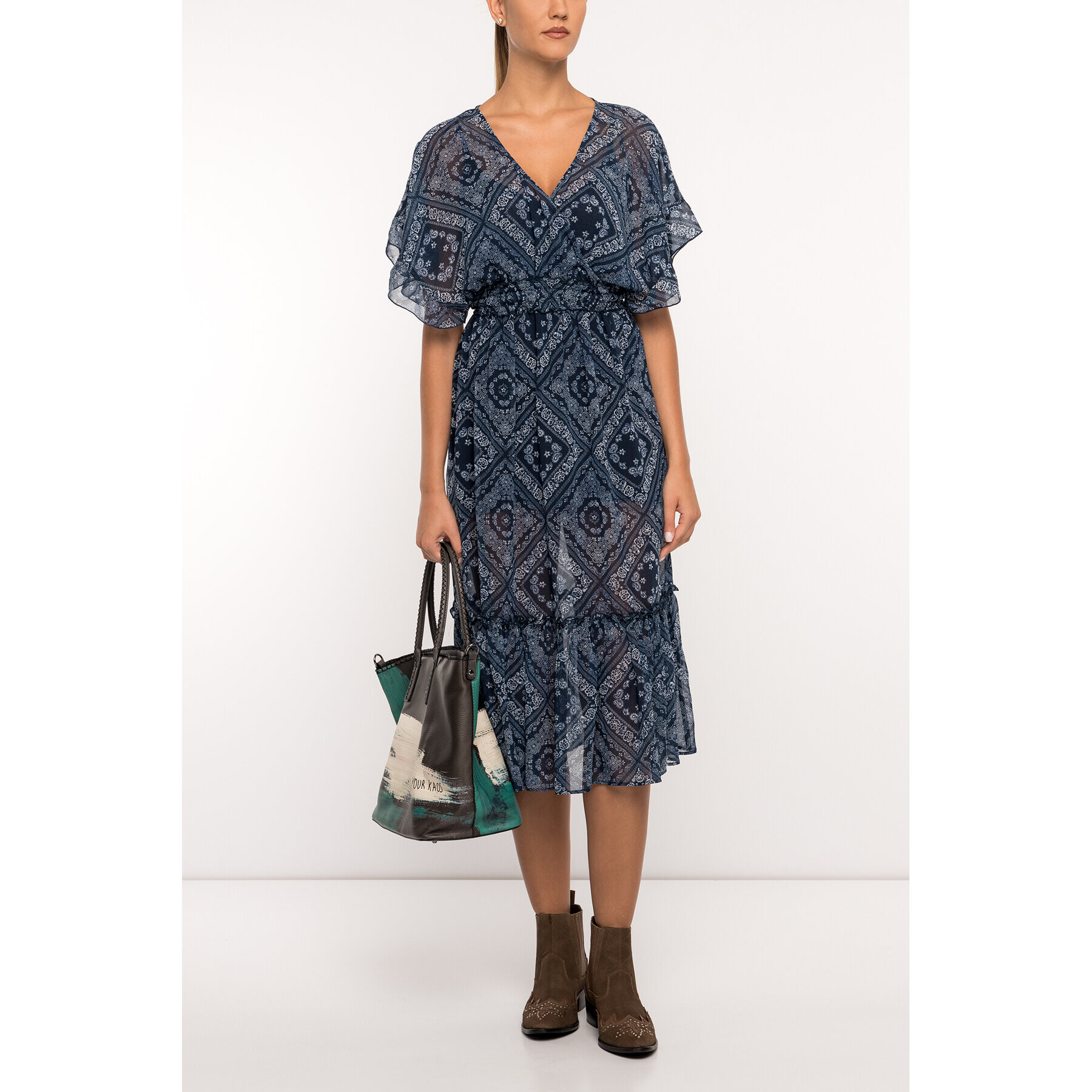 Pepe Jeans Лятна рокля Sofia PL952539 Тъмносин Regular Fit - Pepit.bg