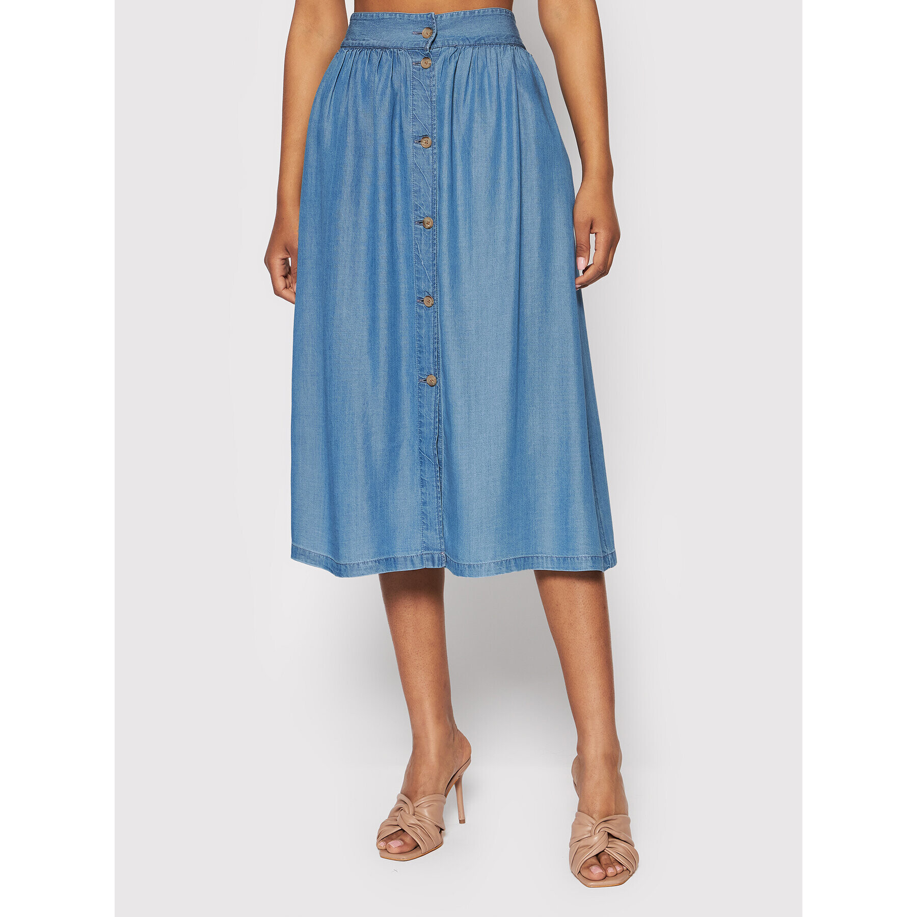 Pepe Jeans Миди пола Denim PL900977 Син Regular Fit - Pepit.bg