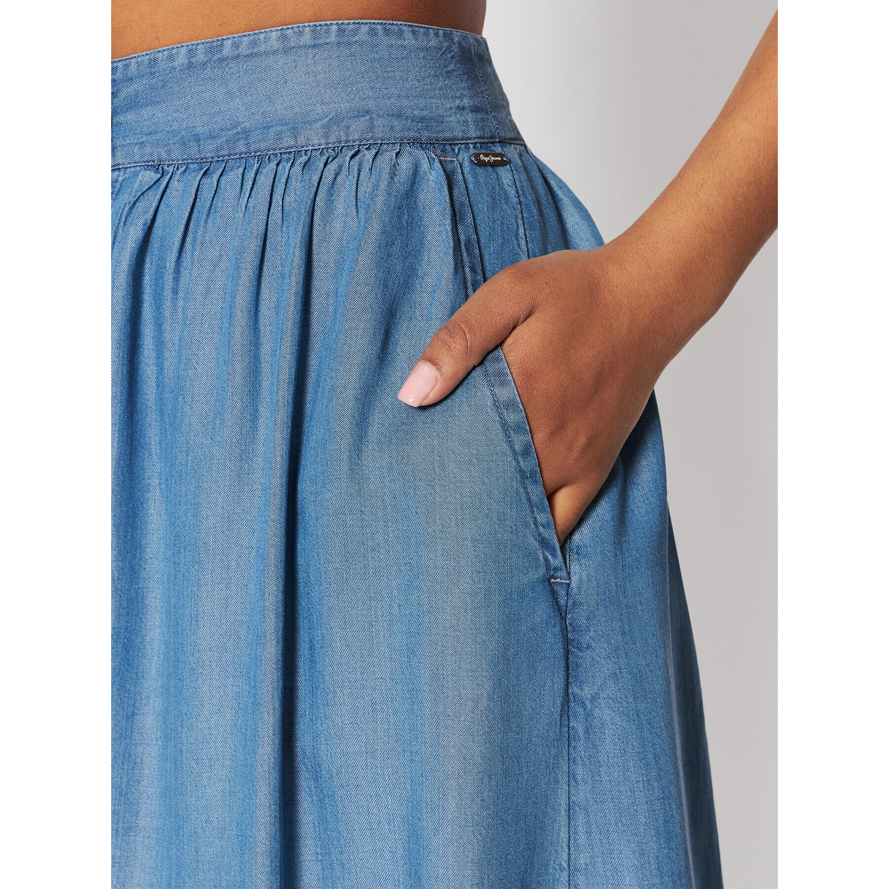 Pepe Jeans Миди пола Denim PL900977 Син Regular Fit - Pepit.bg