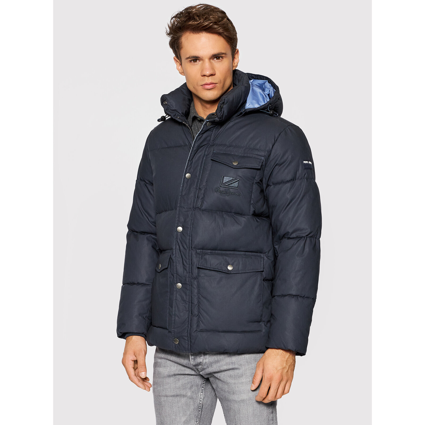 Pepe Jeans Пухено яке Bobby PM402423 Тъмносин Regular Fit - Pepit.bg