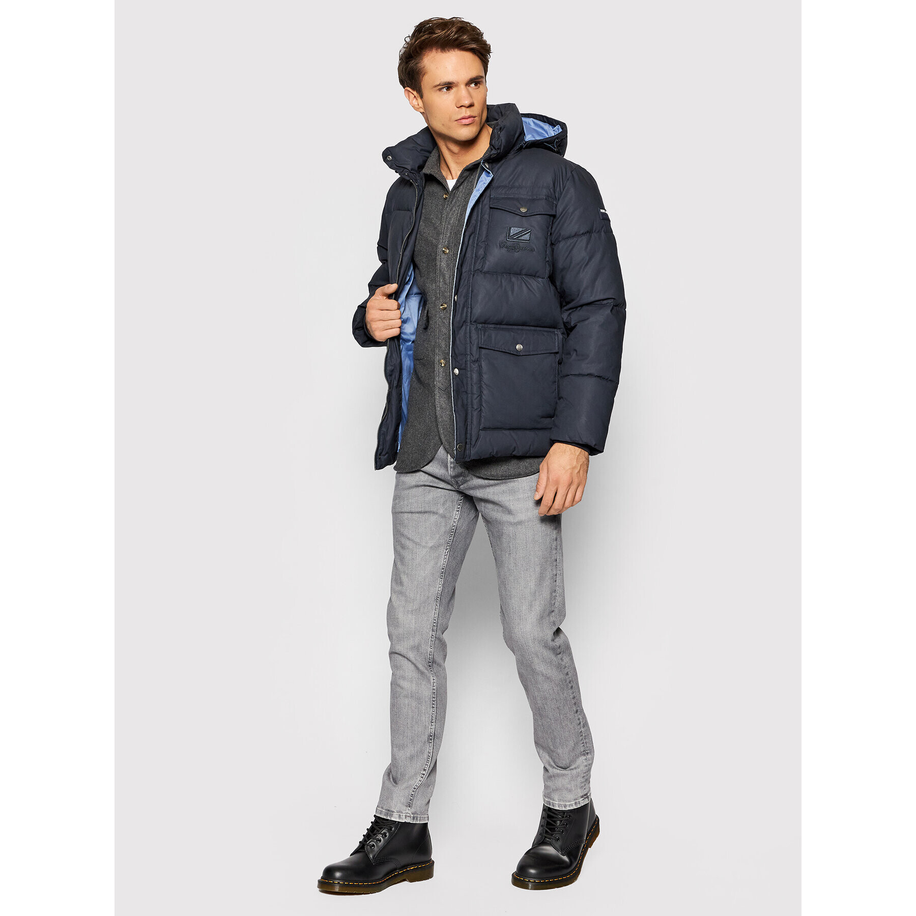 Pepe Jeans Пухено яке Bobby PM402423 Тъмносин Regular Fit - Pepit.bg