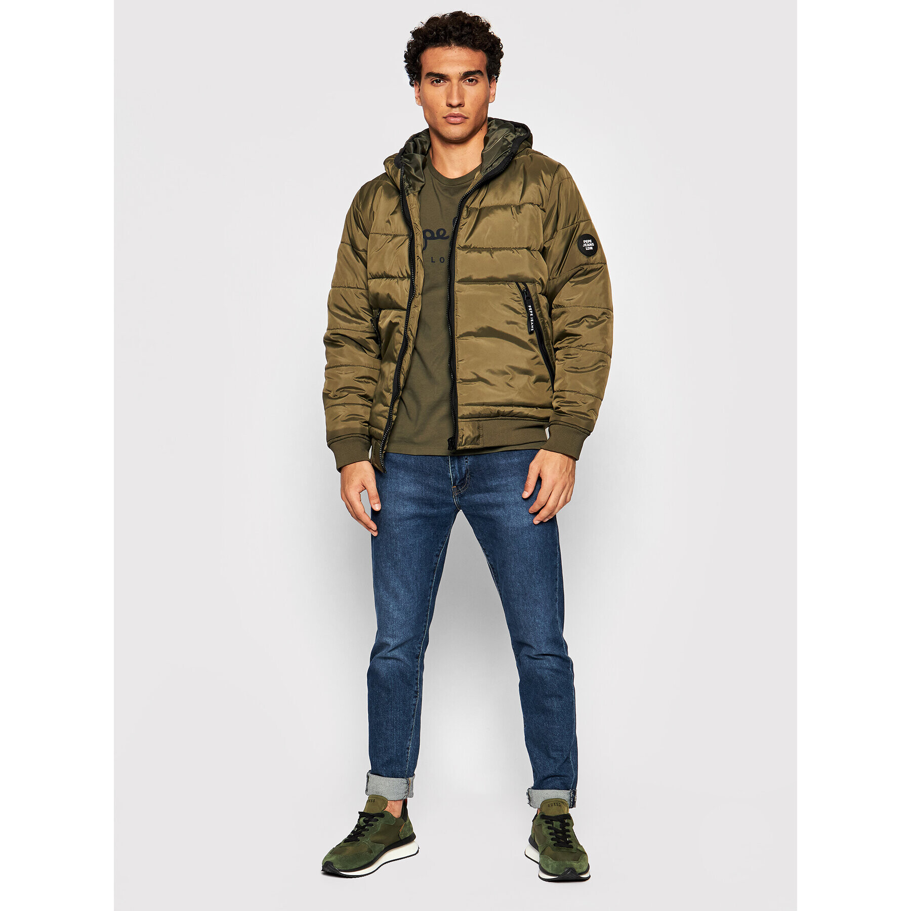 Pepe Jeans Пухено яке Graham PM402447 Зелен Regular Fit - Pepit.bg