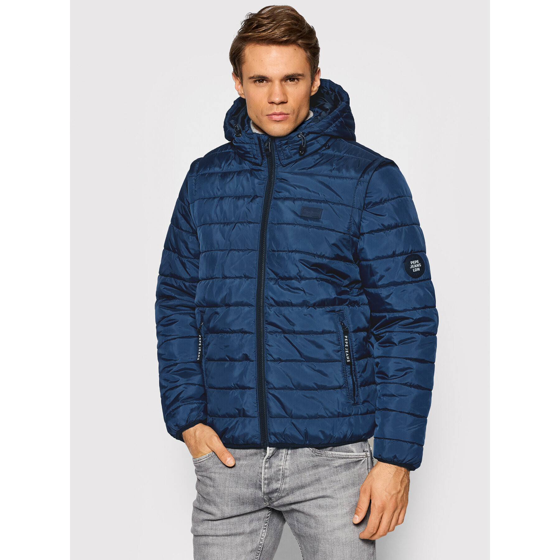 Pepe Jeans Пухено яке Hiram PM402452 Син Regular Fit - Pepit.bg