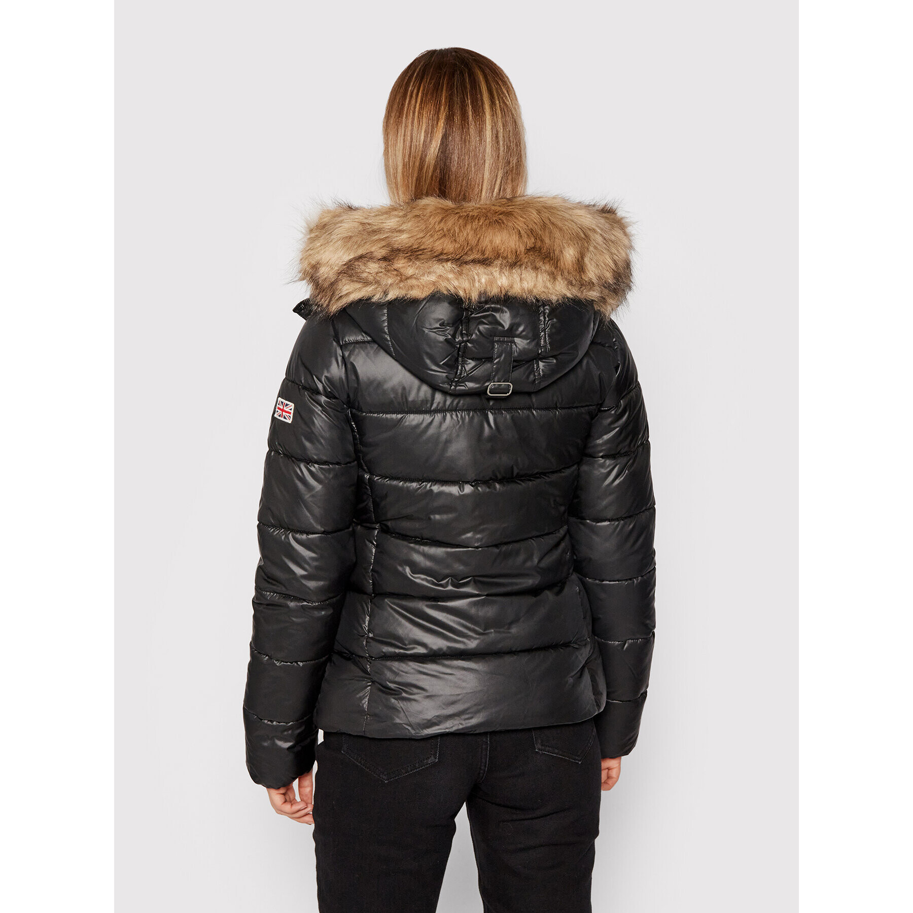 Pepe Jeans Пухено яке June PL401987 Черен Regular Fit - Pepit.bg