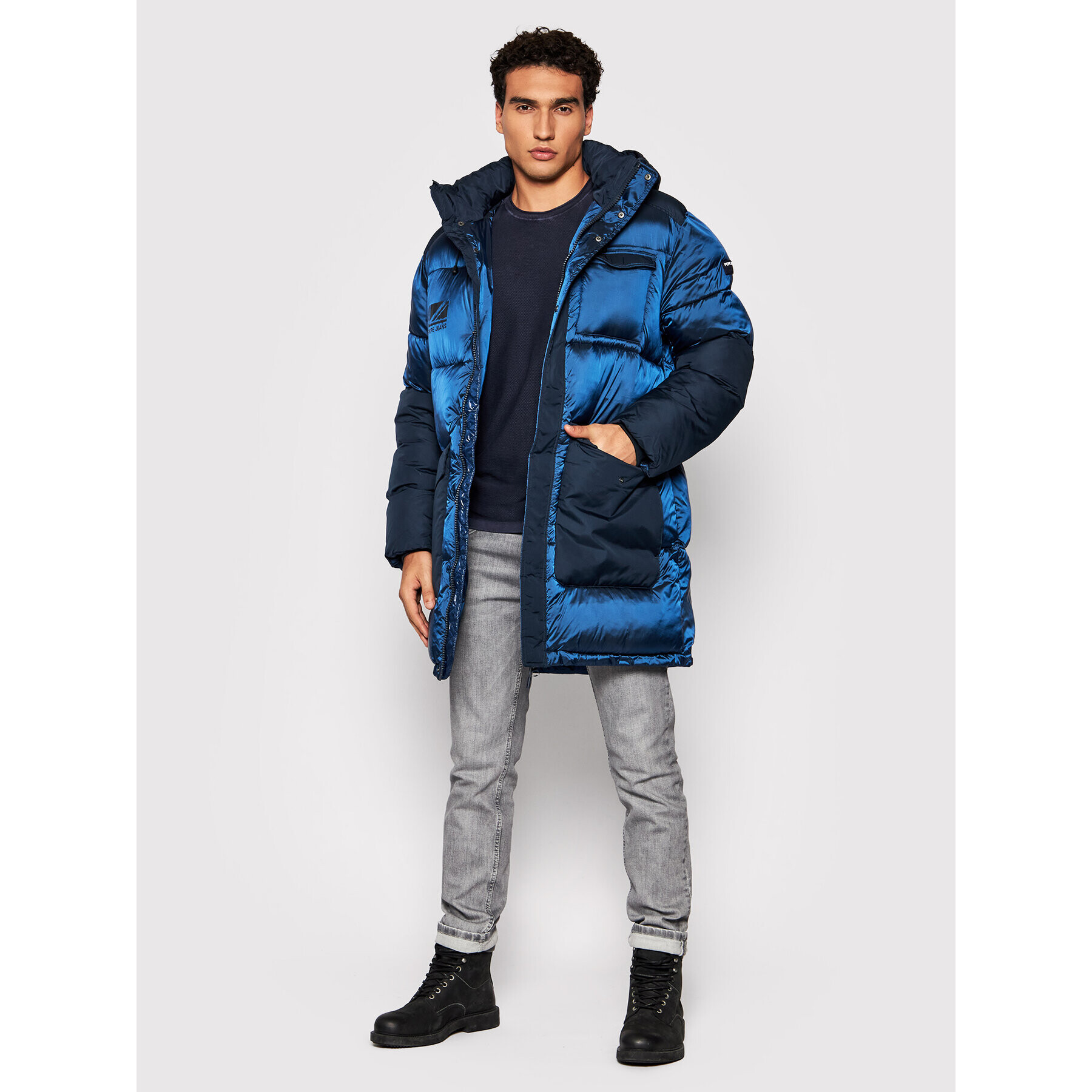 Pepe Jeans Пухено яке Rowland PM402444 Тъмносин Regular Fit - Pepit.bg