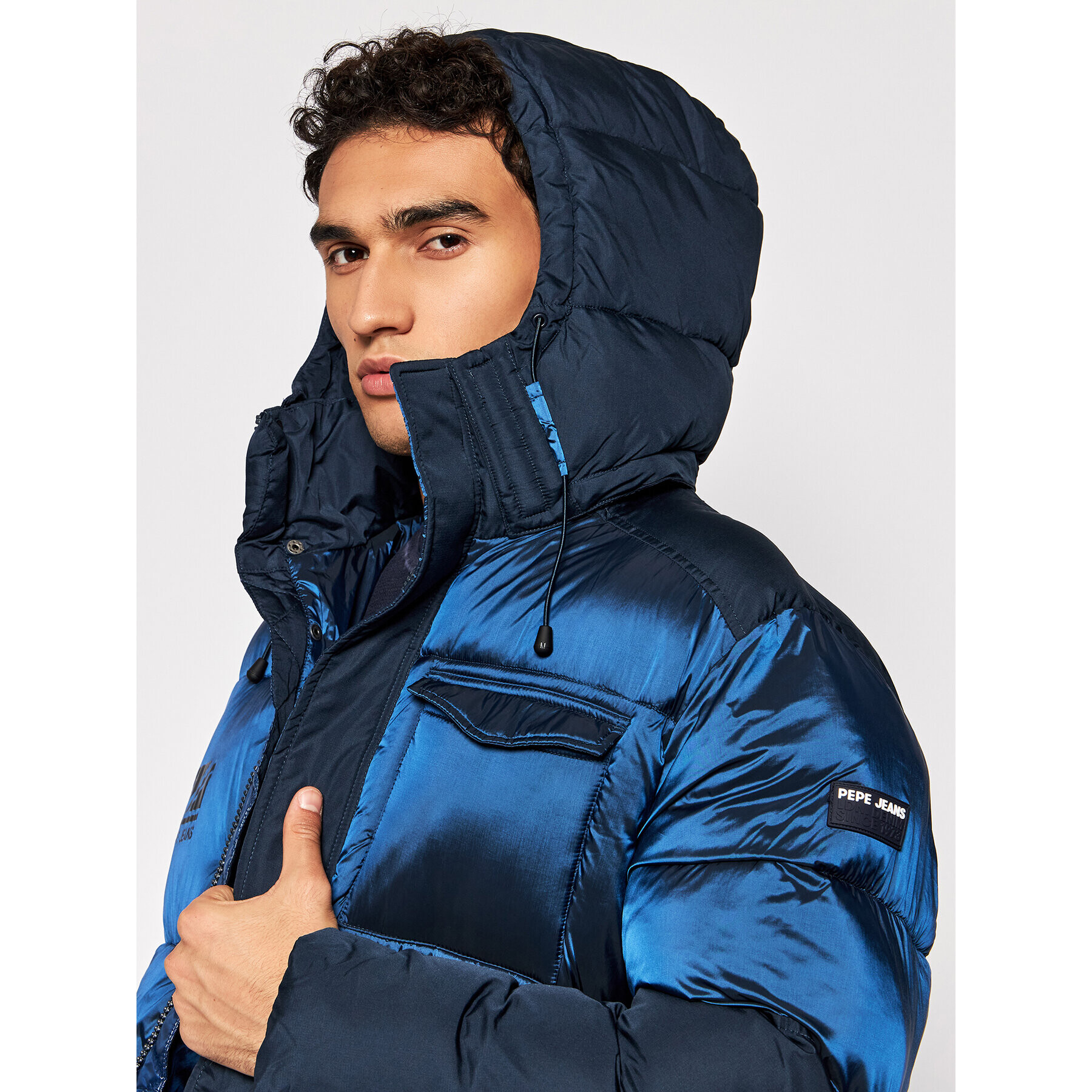 Pepe Jeans Пухено яке Rowland PM402444 Тъмносин Regular Fit - Pepit.bg