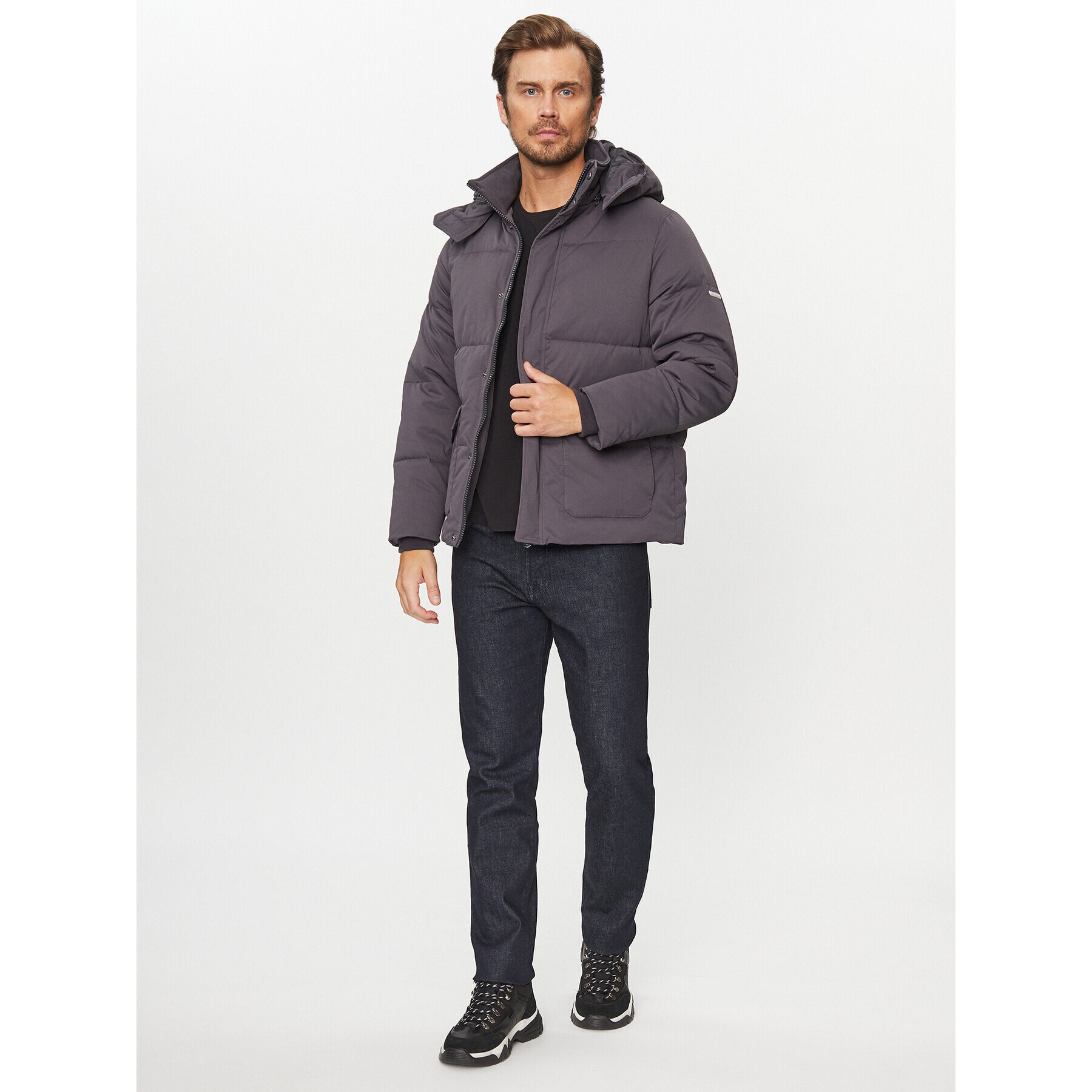 Pepe Jeans Пухено яке Biel PM402837 Сив Regular Fit - Pepit.bg