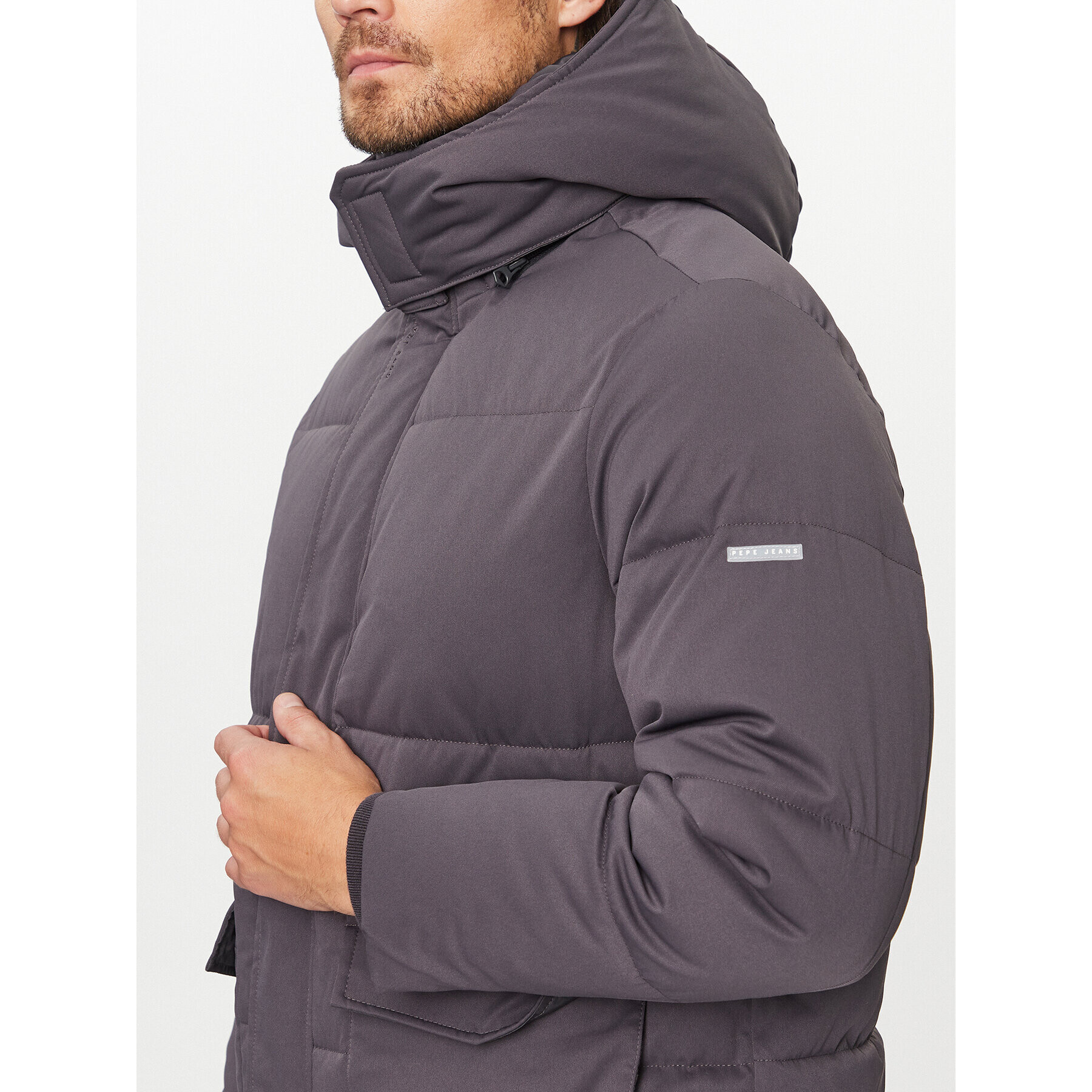 Pepe Jeans Пухено яке Biel PM402837 Сив Regular Fit - Pepit.bg