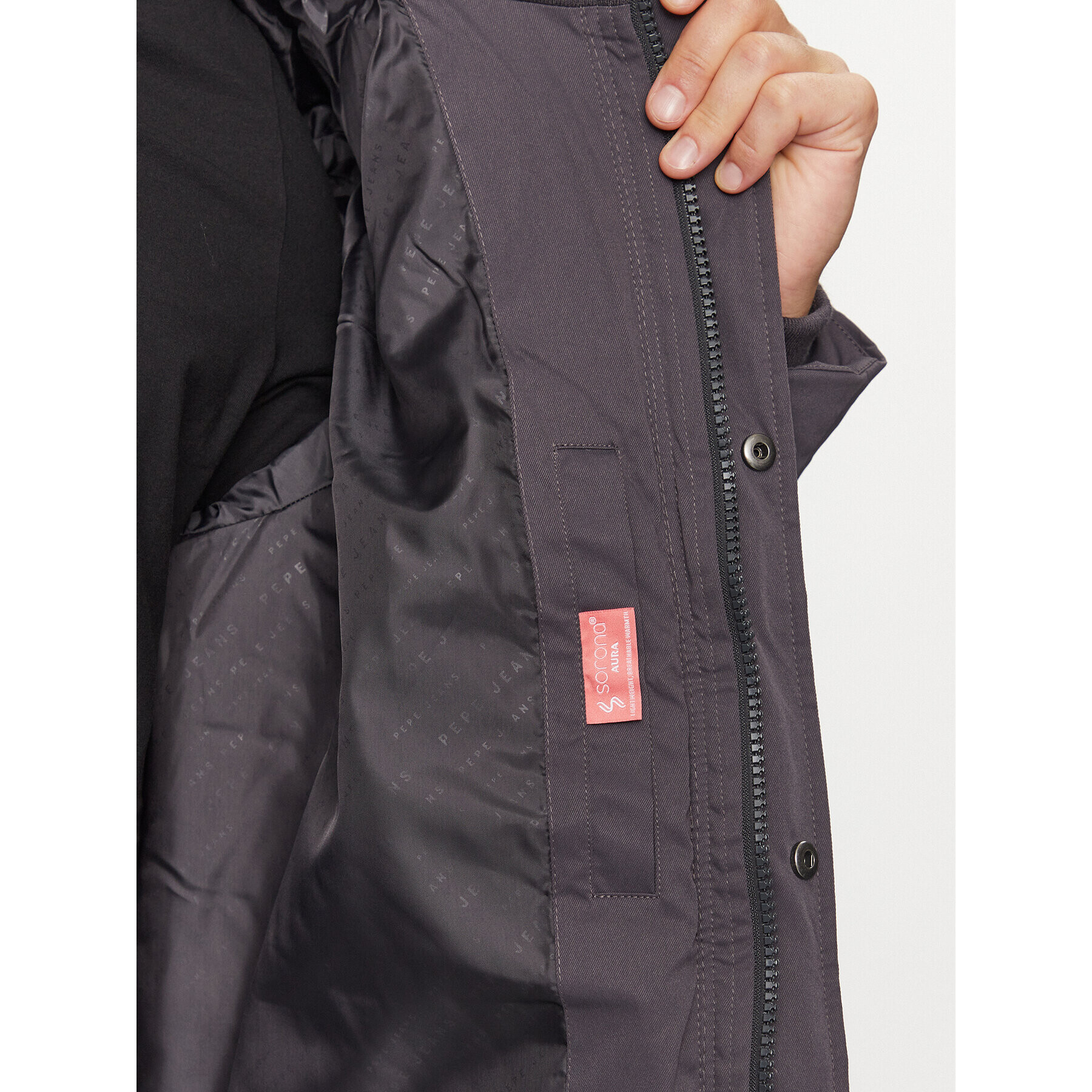 Pepe Jeans Пухено яке Biel PM402837 Сив Regular Fit - Pepit.bg