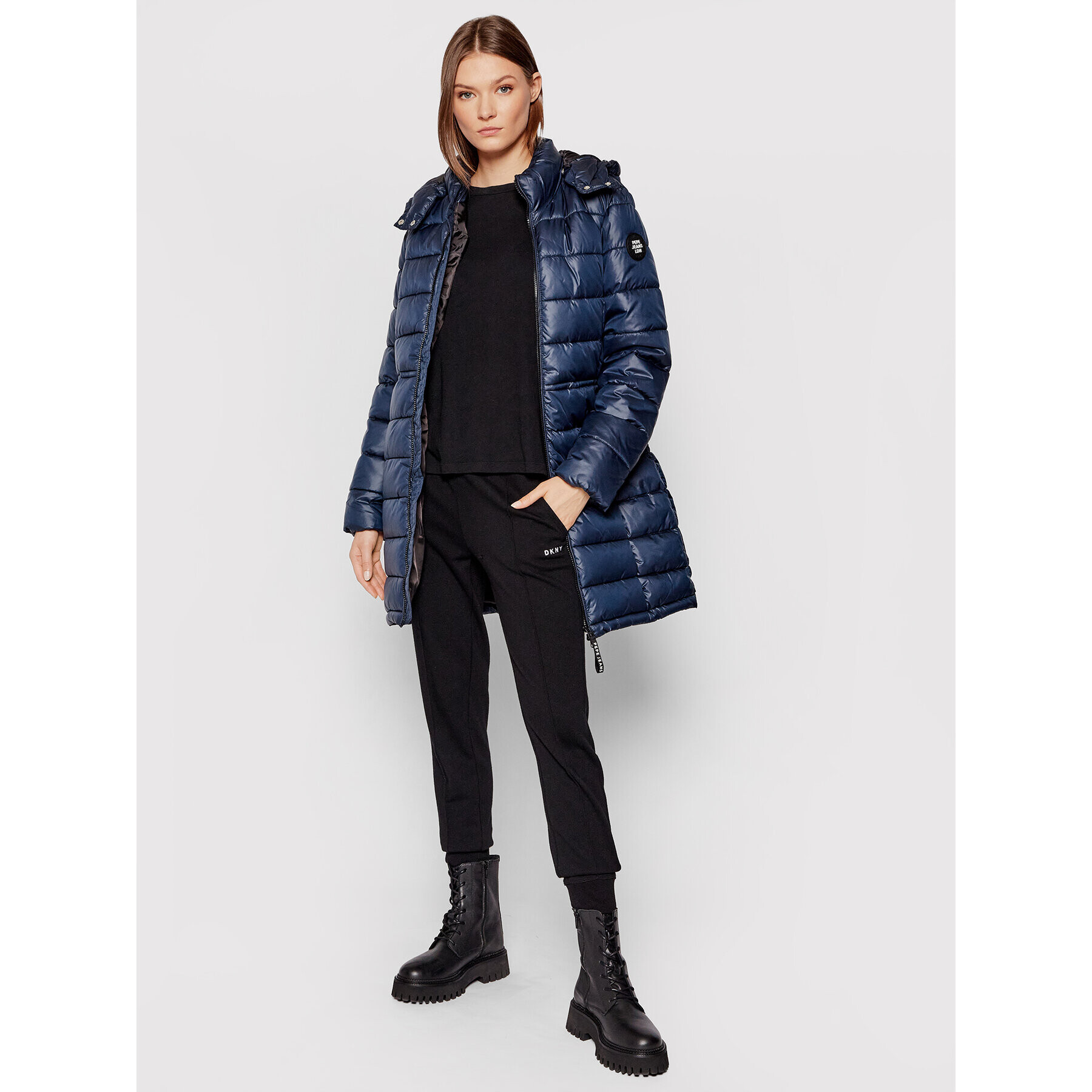 Pepe Jeans Пухено яке Eileen PL401981 Тъмносин Regular Fit - Pepit.bg