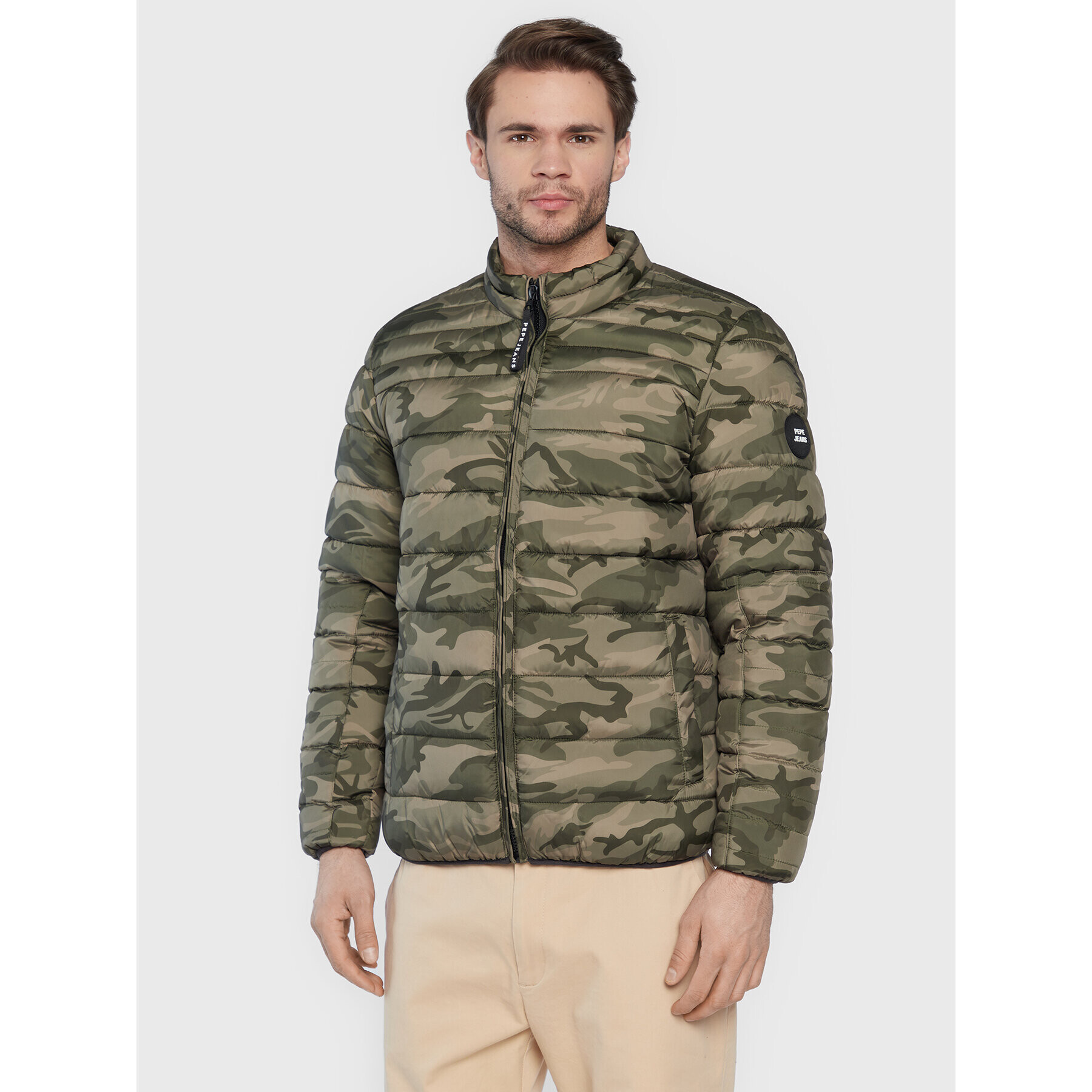 Pepe Jeans Пухено яке Jack Camo PM402588 Зелен Regular Fit - Pepit.bg