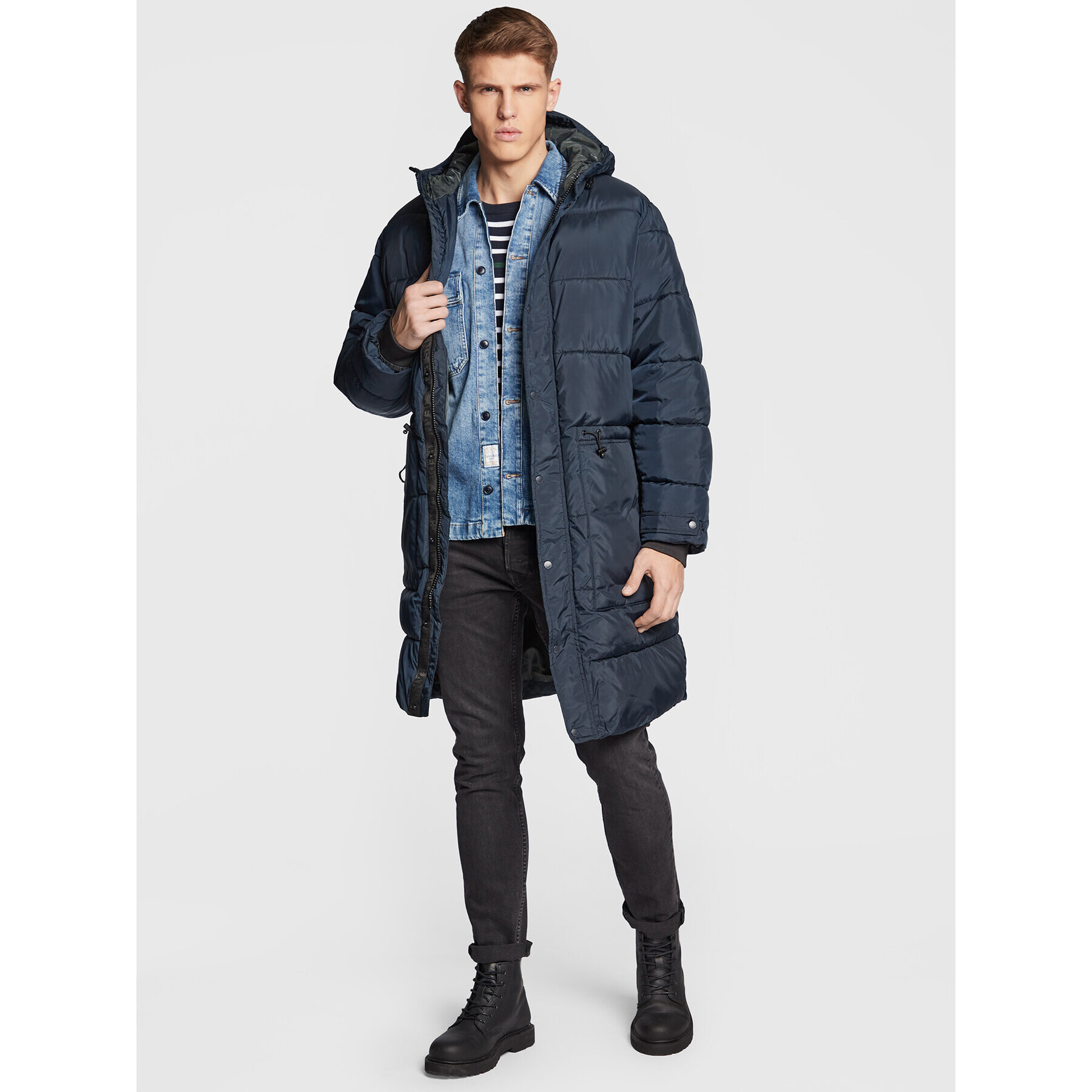 Pepe Jeans Пухено яке Jules PM402625 Тъмносин Regular Fit - Pepit.bg