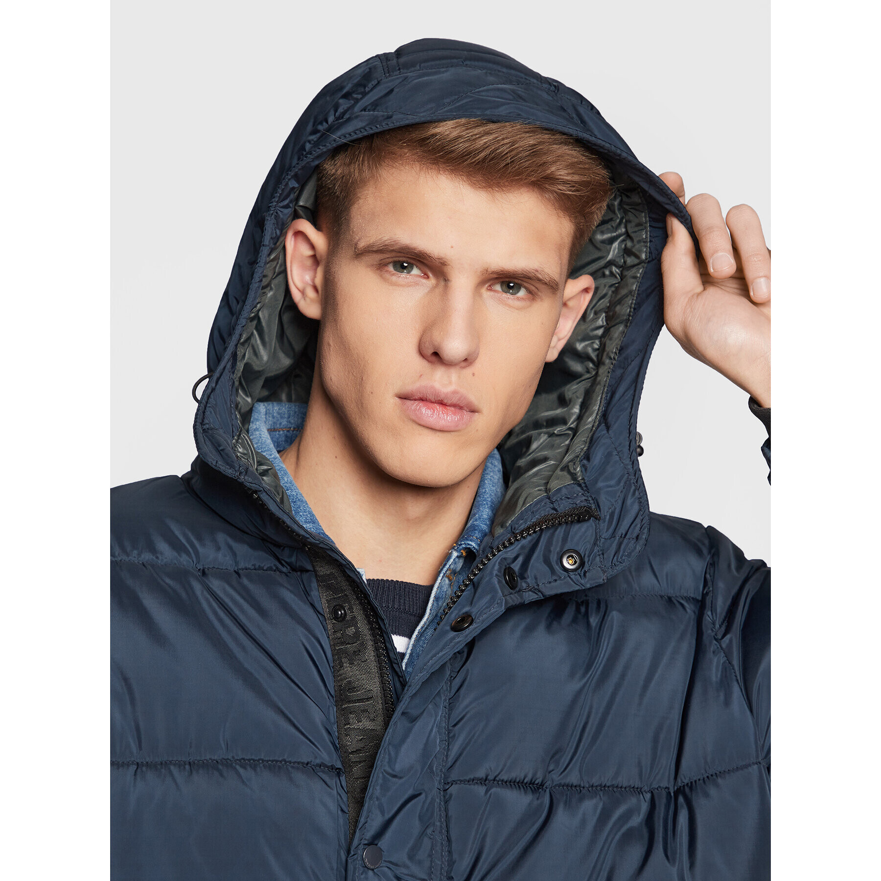 Pepe Jeans Пухено яке Jules PM402625 Тъмносин Regular Fit - Pepit.bg