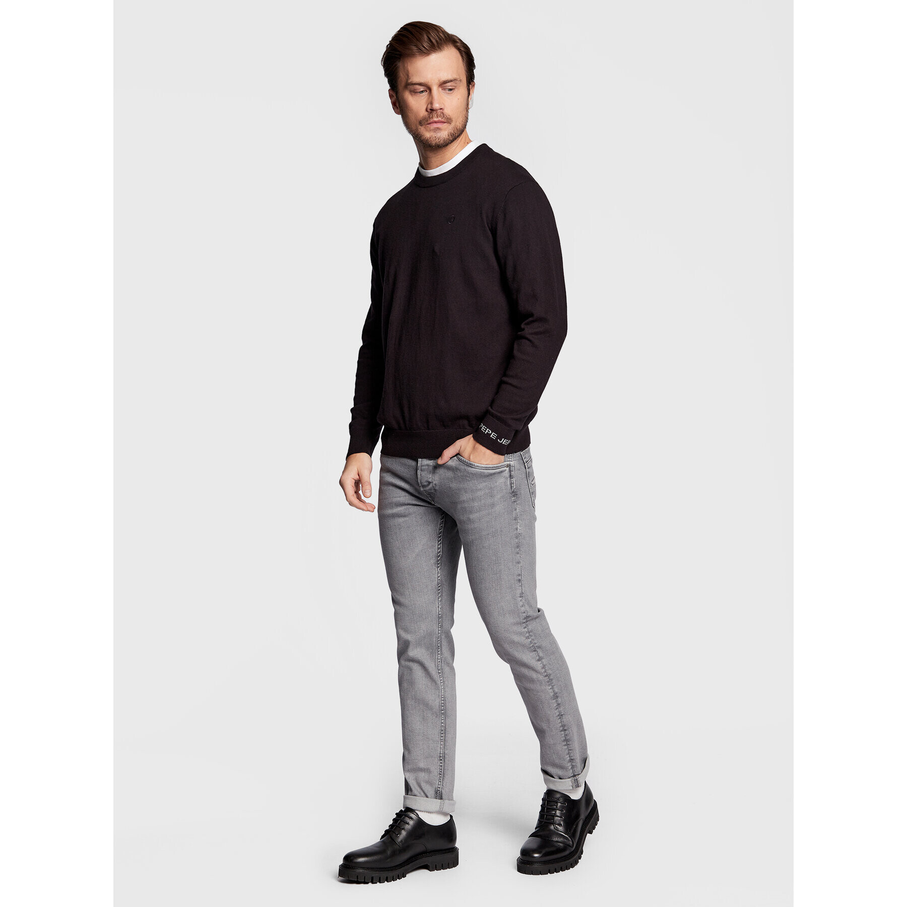 Pepe Jeans Пуловер Andre PM702240 Черен Regular Fit - Pepit.bg