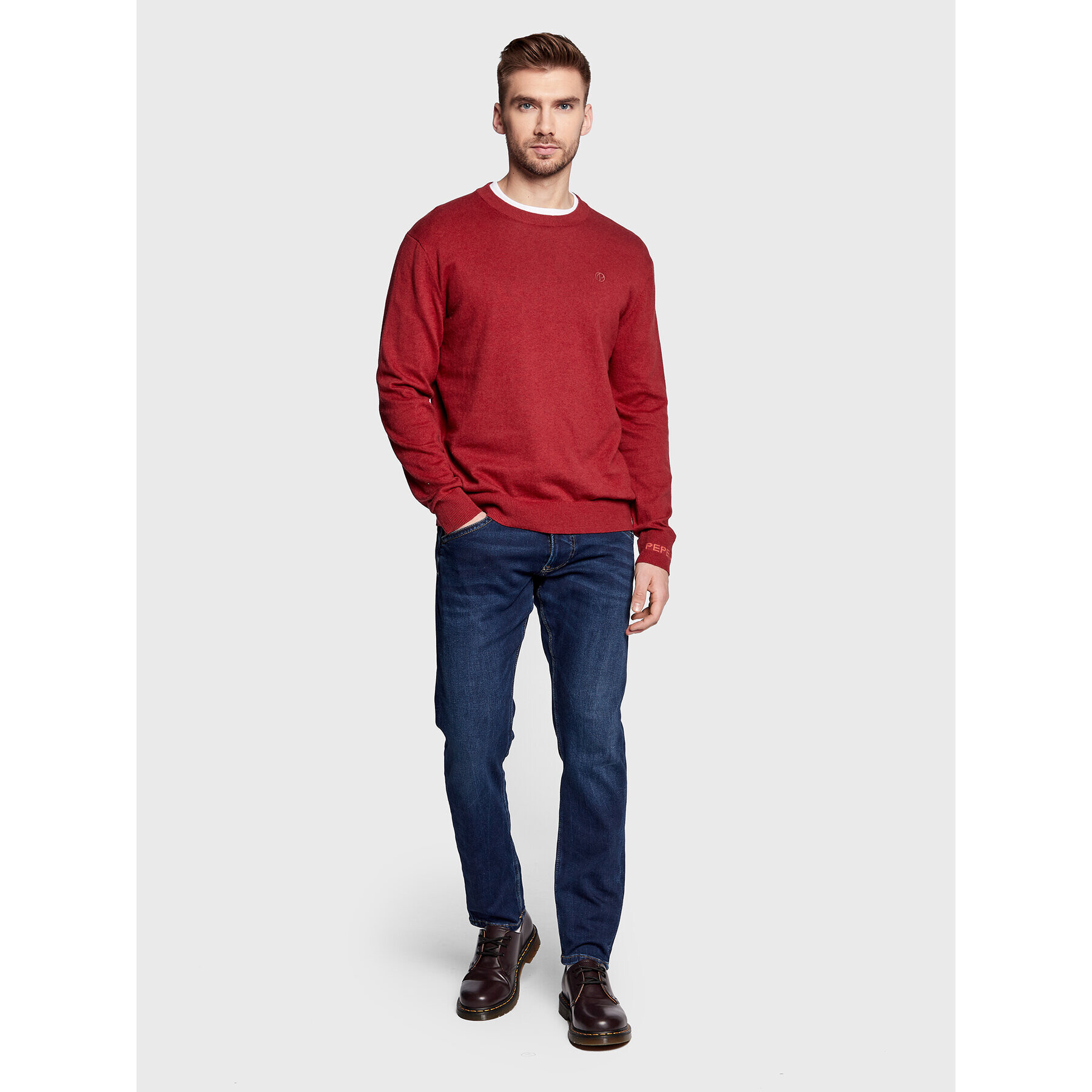 Pepe Jeans Пуловер Andre PM702240 Червен Relaxed Fit - Pepit.bg