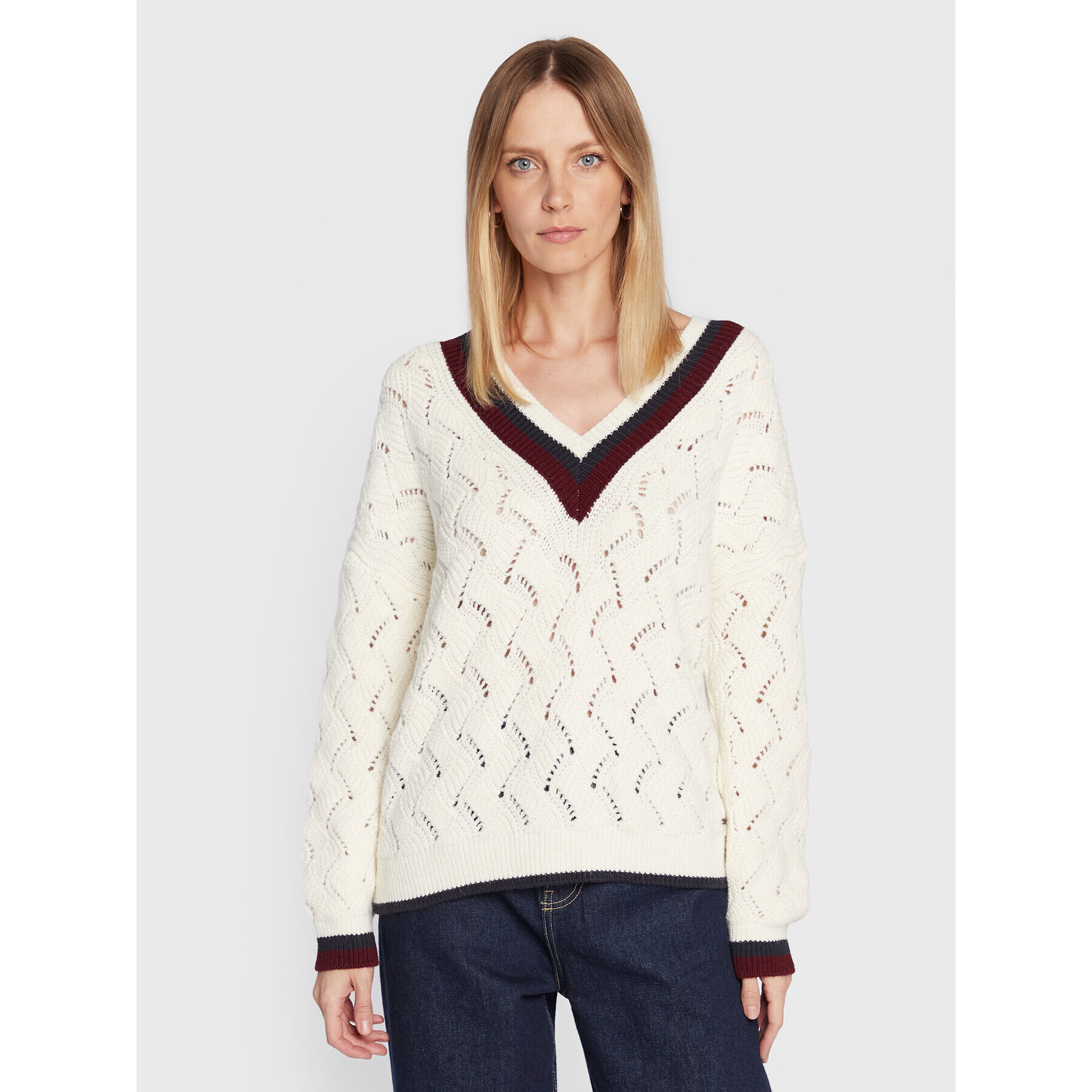 Pepe Jeans Пуловер Bellamy PL701889 Екрю Relaxed Fit - Pepit.bg