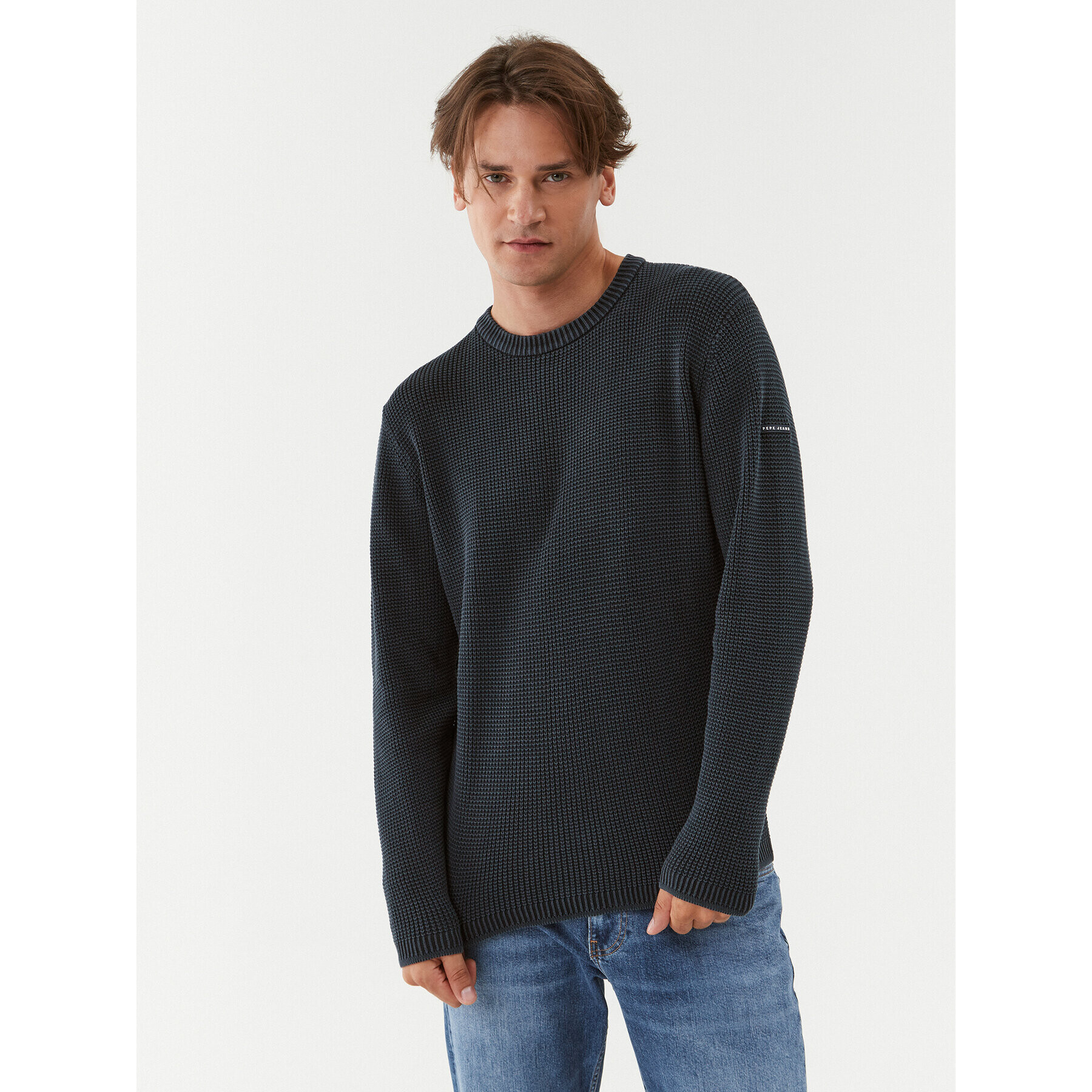 Pepe Jeans Пуловер Dean Crew Neck PM702359 Тъмносин Regular Fit - Pepit.bg