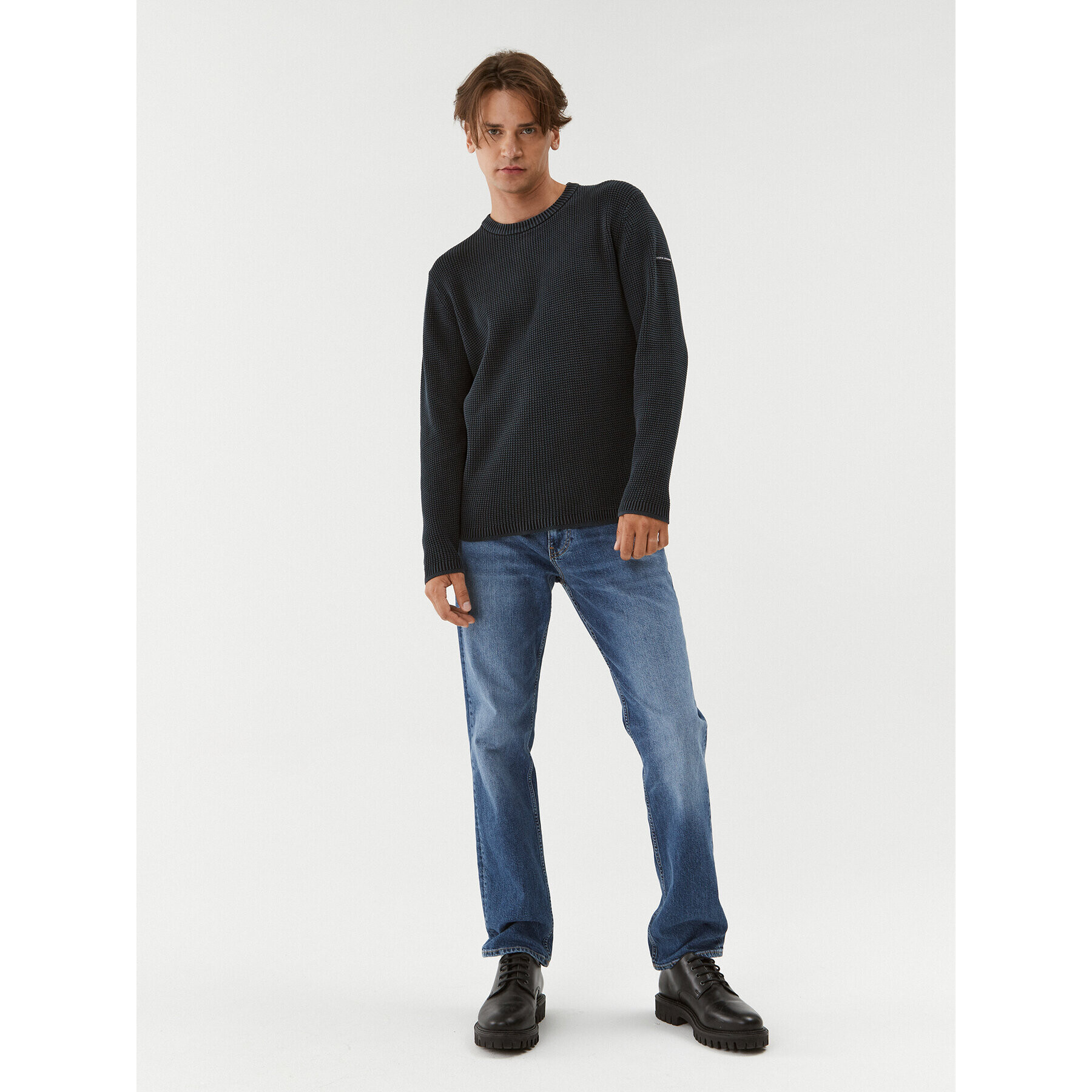 Pepe Jeans Пуловер Dean Crew Neck PM702359 Тъмносин Regular Fit - Pepit.bg