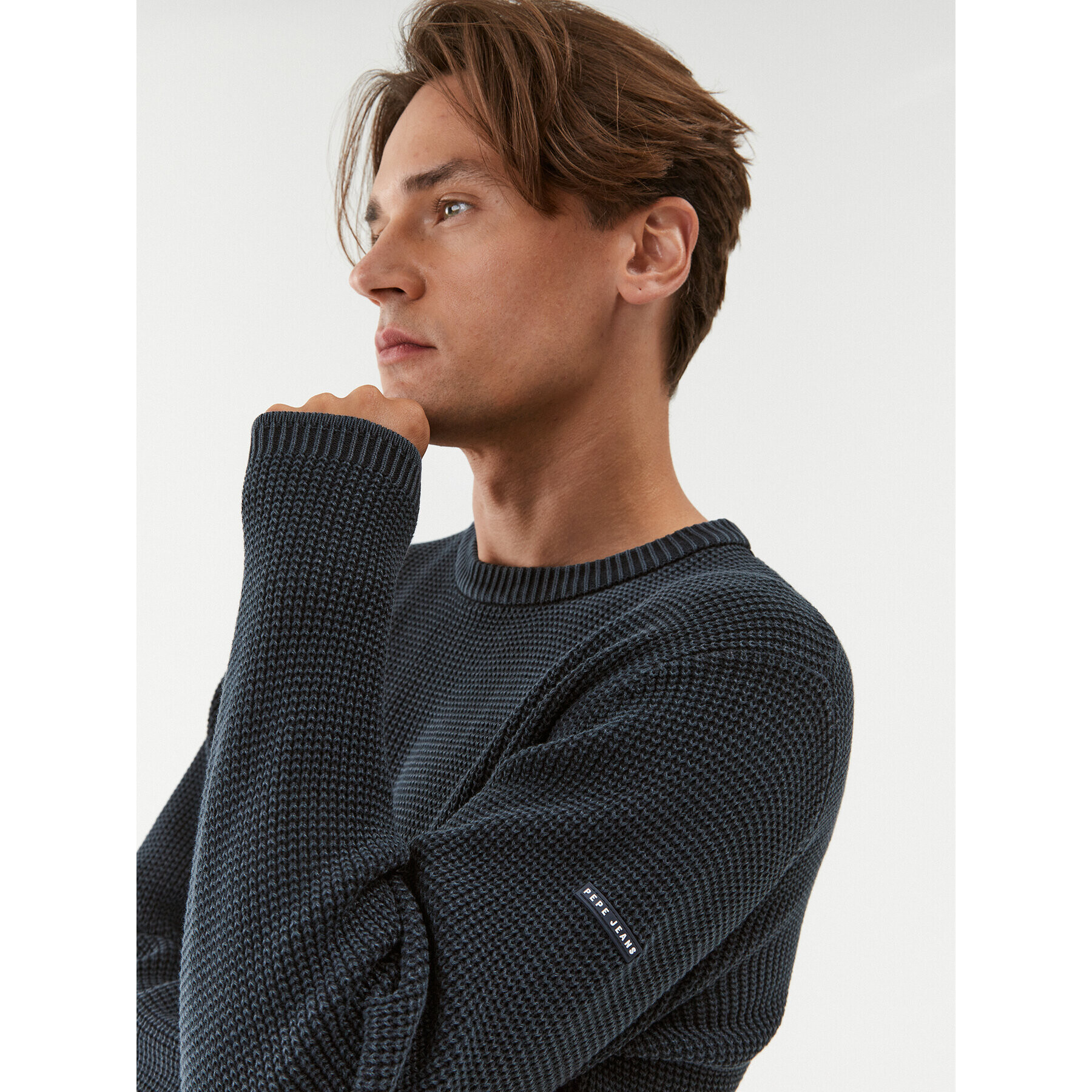 Pepe Jeans Пуловер Dean Crew Neck PM702359 Тъмносин Regular Fit - Pepit.bg