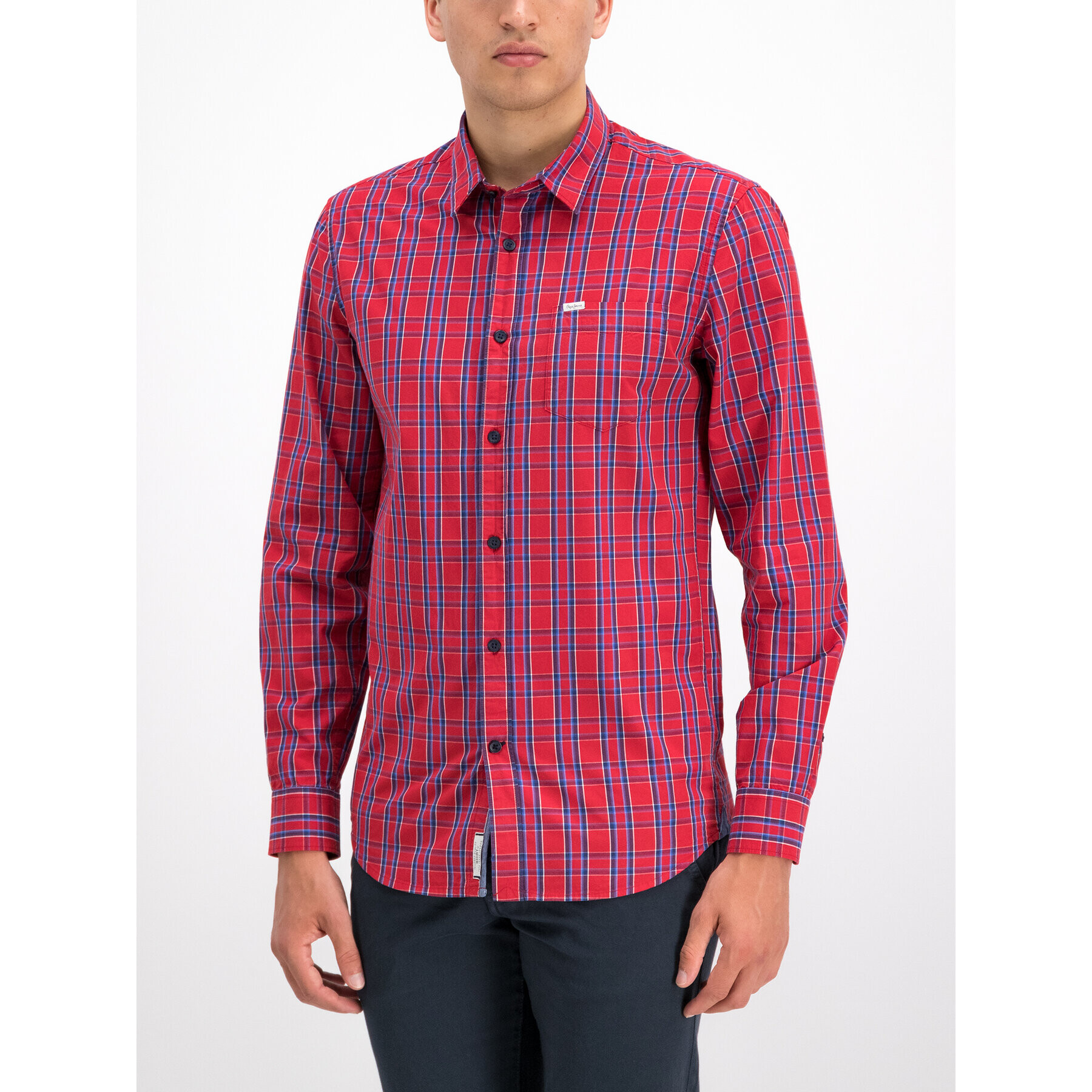 Pepe Jeans Риза Ernest PM305893 Червен Slim Fit - Pepit.bg