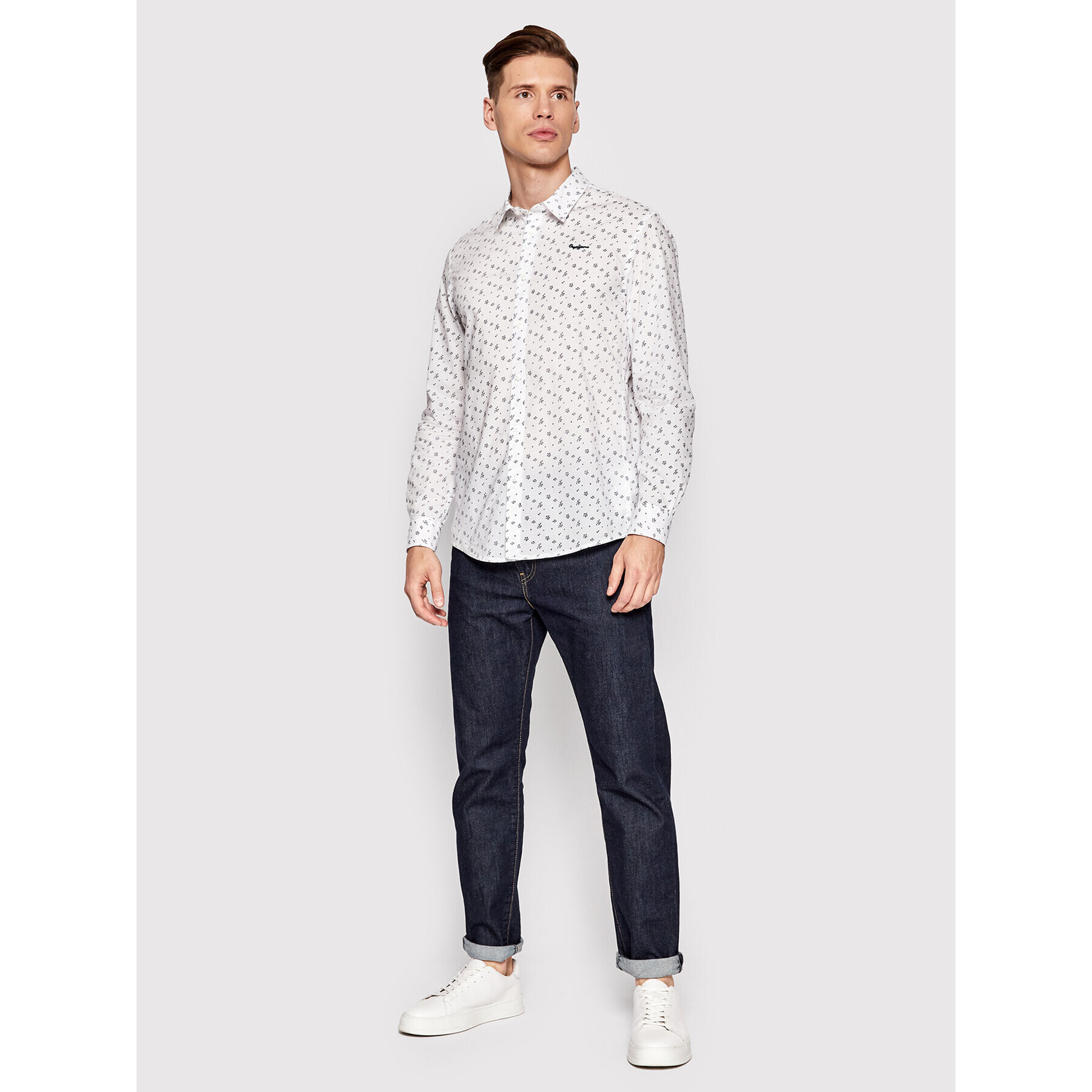 Pepe Jeans Риза Francesco PM307521 Бял Regular Fit - Pepit.bg