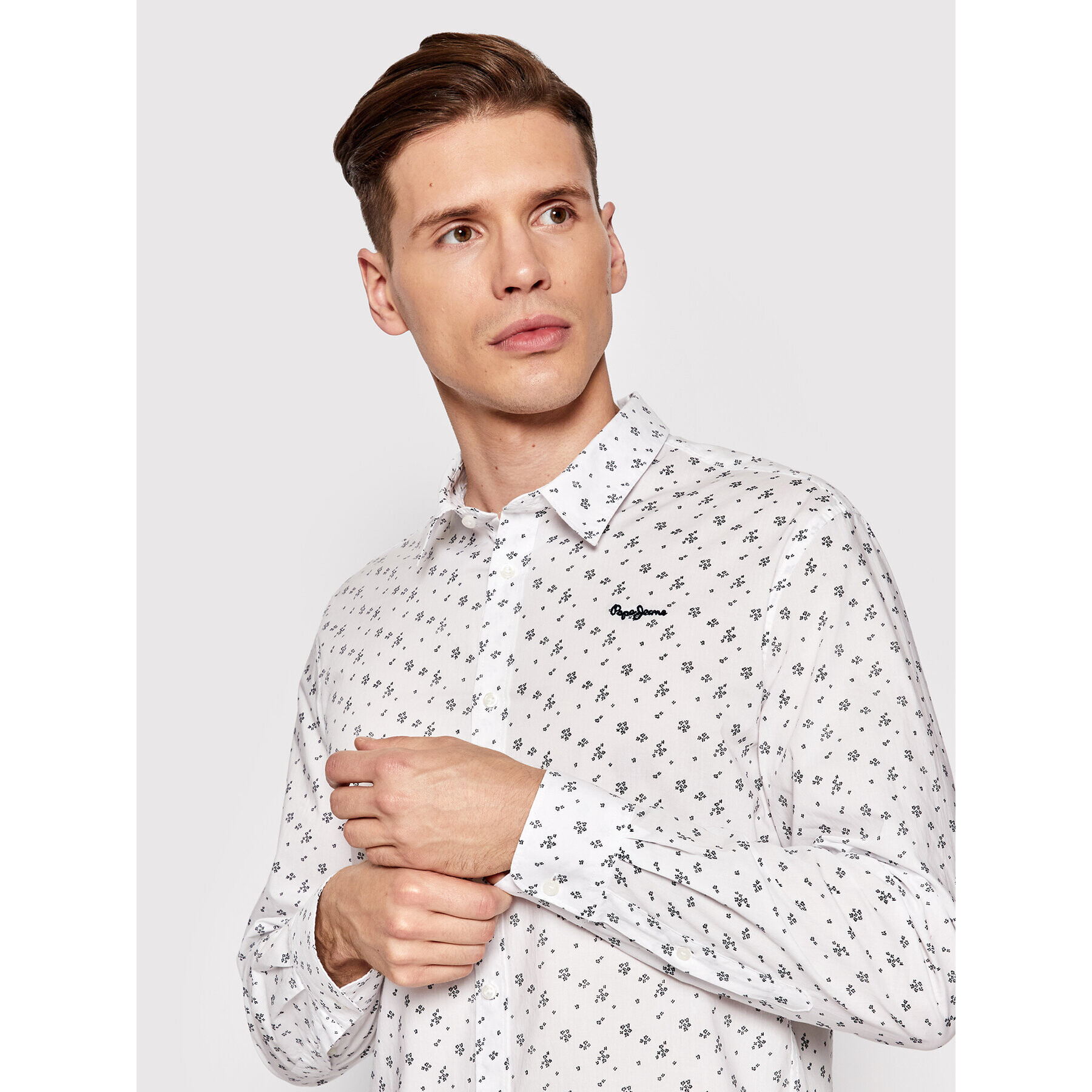 Pepe Jeans Риза Francesco PM307521 Бял Regular Fit - Pepit.bg