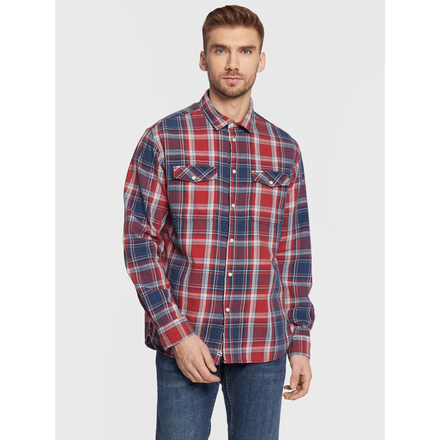 Pepe Jeans Риза Frome PM307664 Червен Slim Fit - Pepit.bg