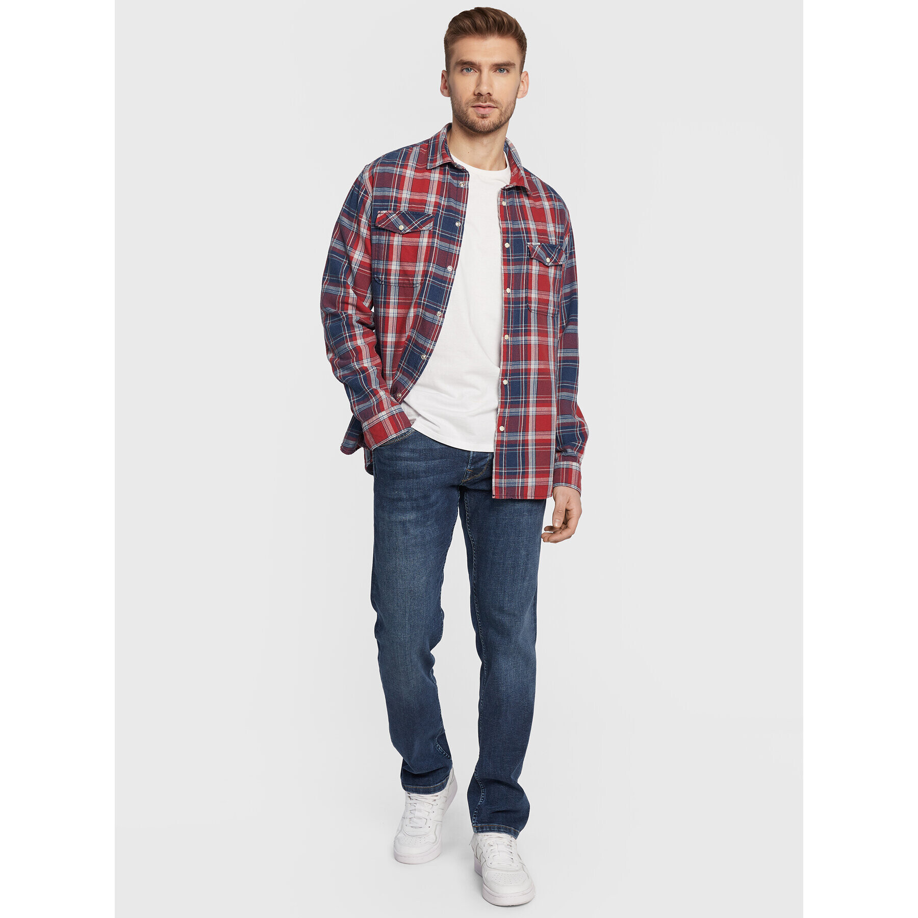 Pepe Jeans Риза Frome PM307664 Червен Slim Fit - Pepit.bg