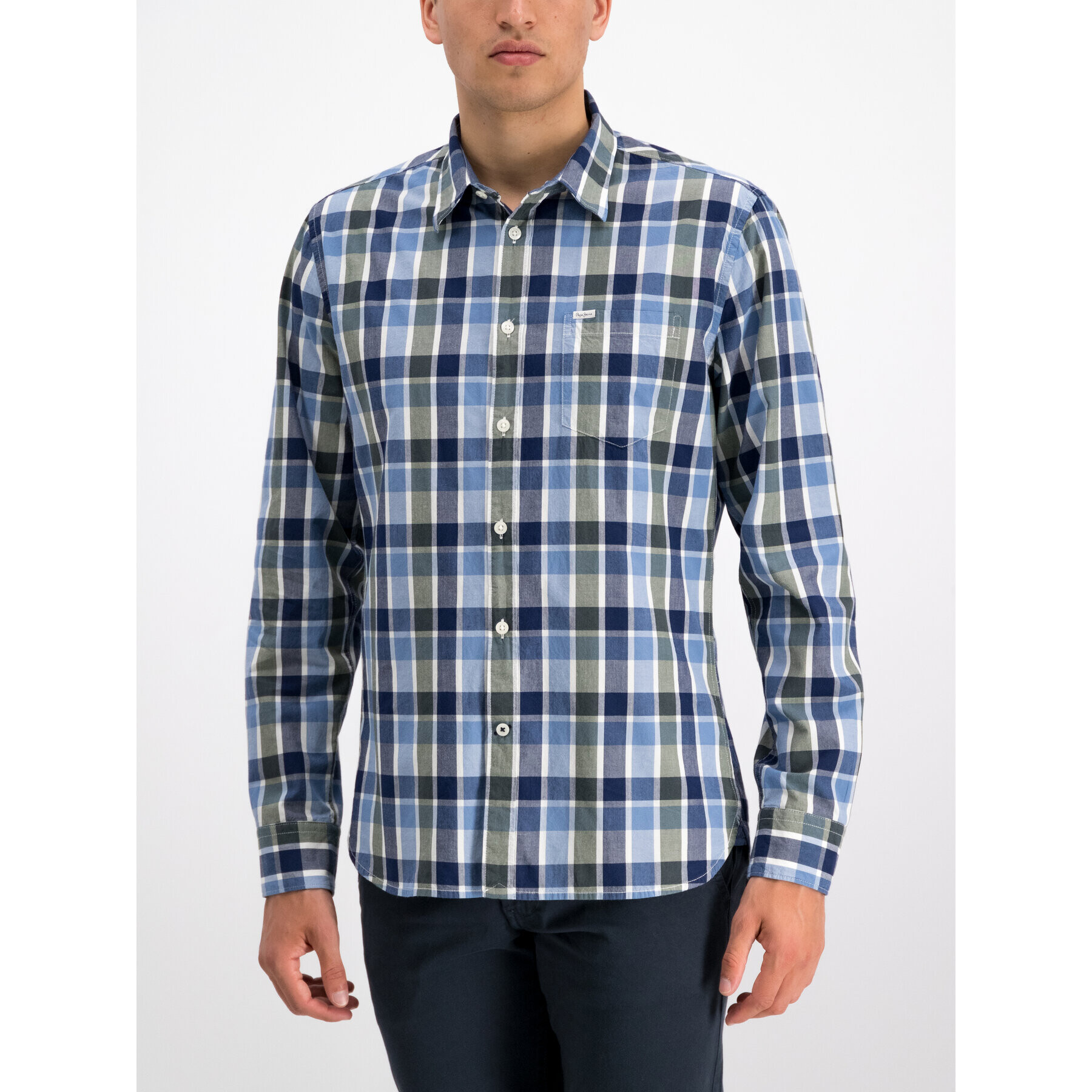 Pepe Jeans Риза Harry PM305894 Син Regular Fit - Pepit.bg