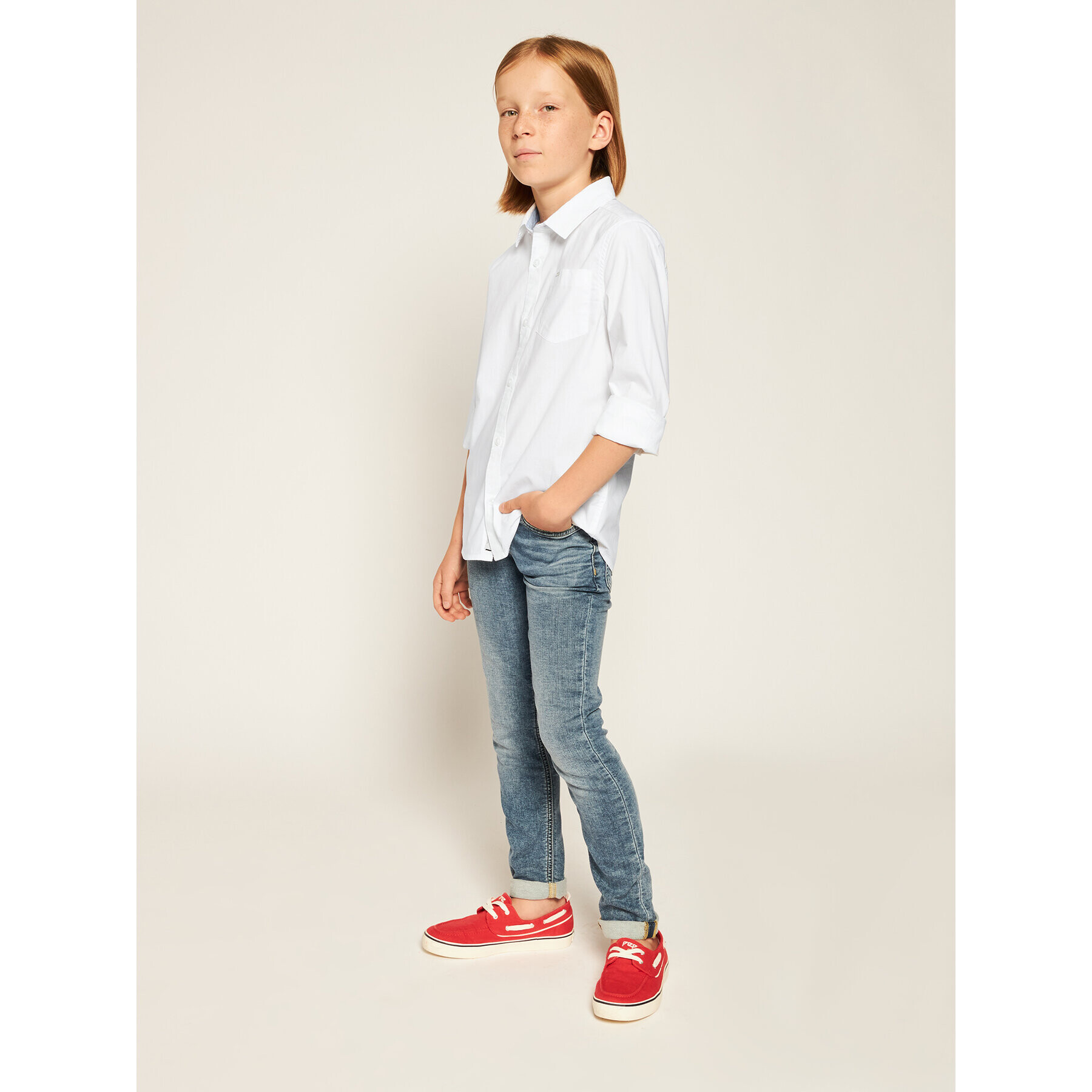 Pepe Jeans Риза PB301477 Бял Regular Fit - Pepit.bg