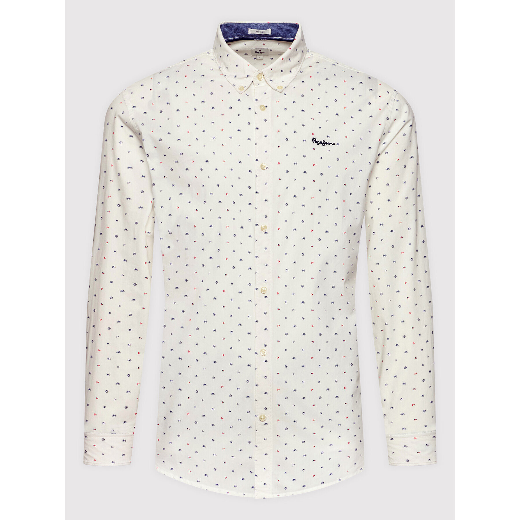 Pepe Jeans Риза Pheix PM307445 Бял Regular Fit - Pepit.bg