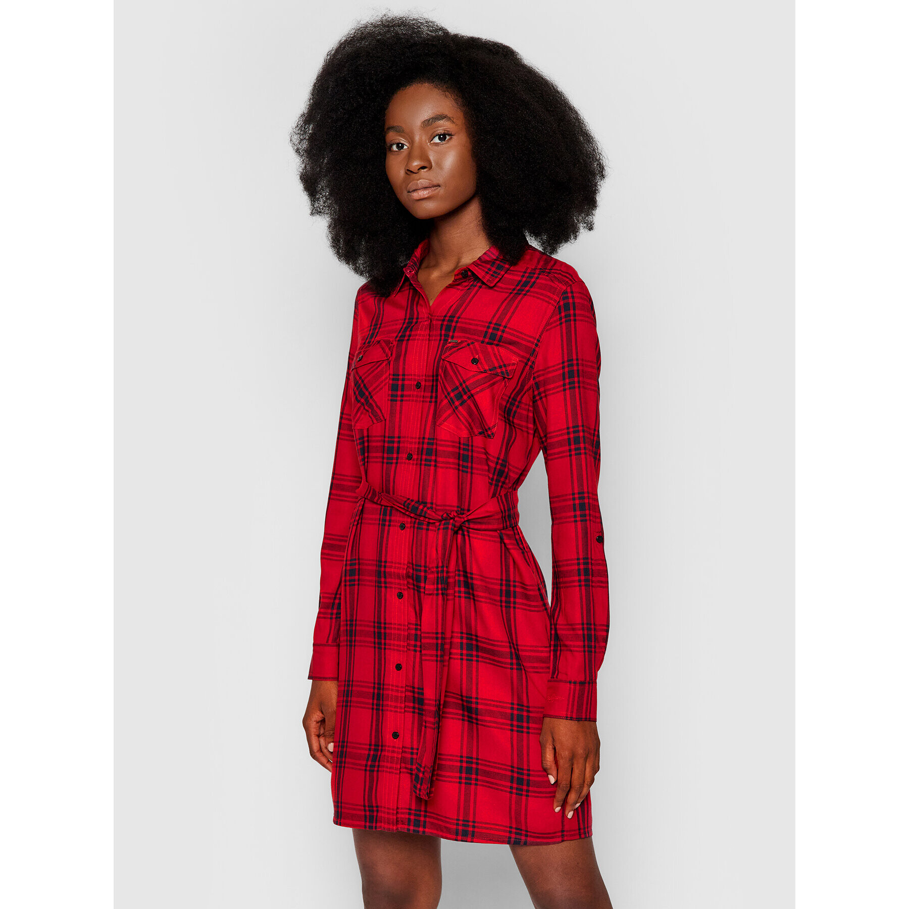 Pepe Jeans Рокля тип риза Tere PL952961 Червен Regular Fit - Pepit.bg