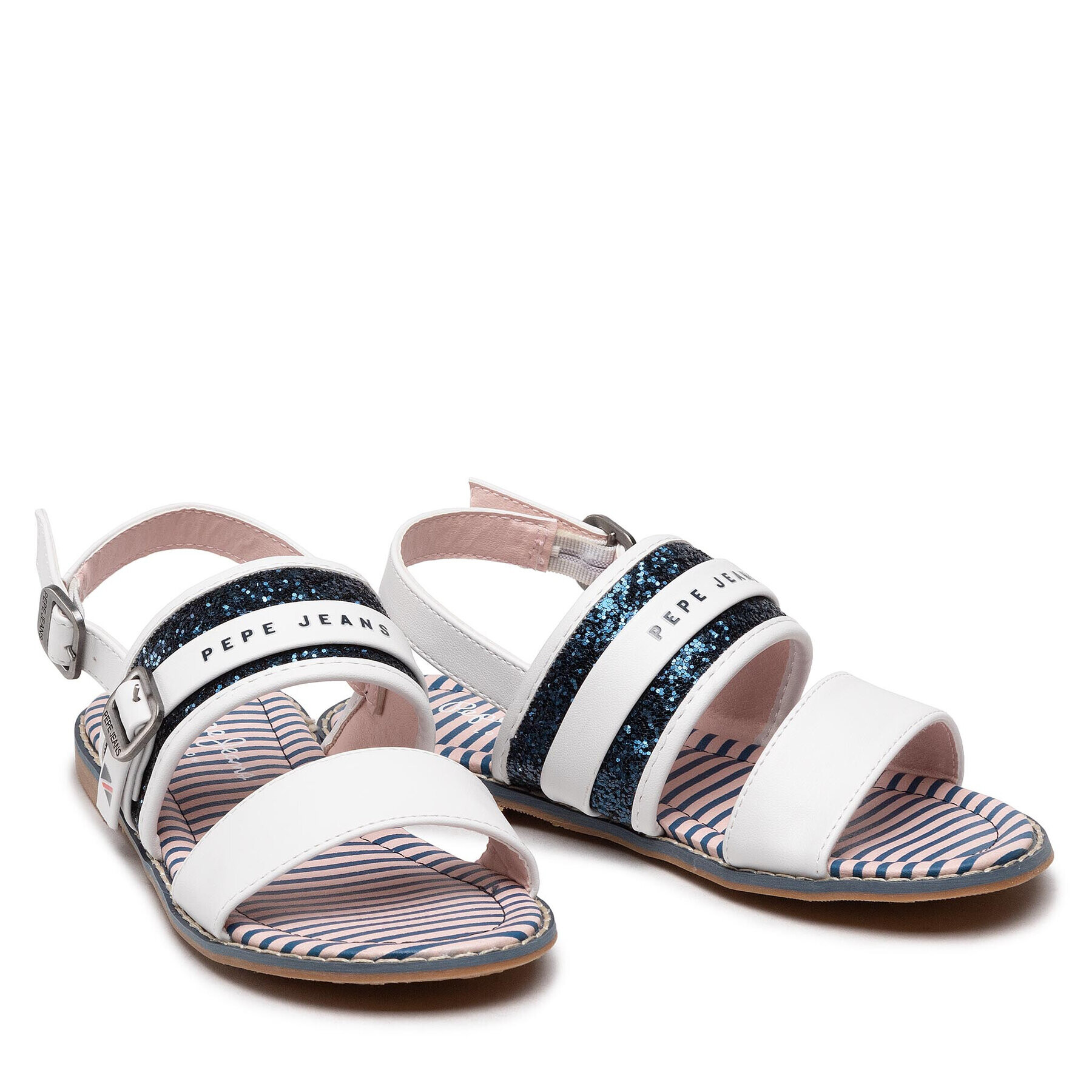 Pepe Jeans Сандали Elisa Glitter PGS90177 Бял - Pepit.bg