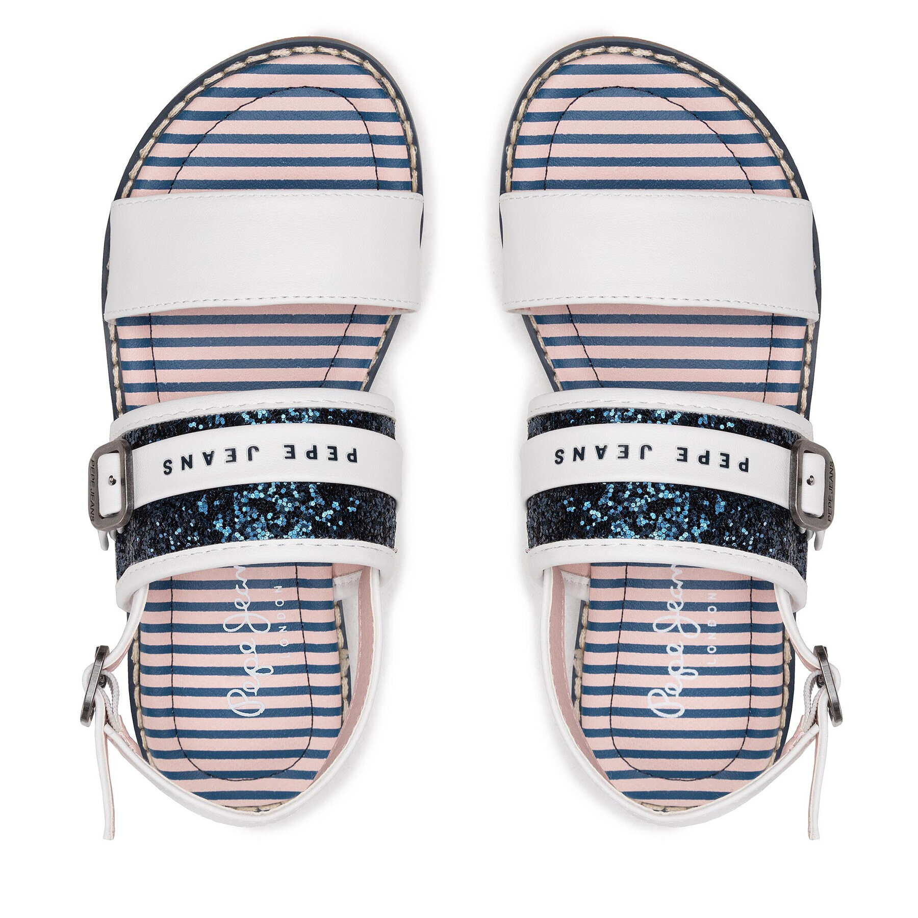 Pepe Jeans Сандали Elisa Glitter PGS90177 Бял - Pepit.bg