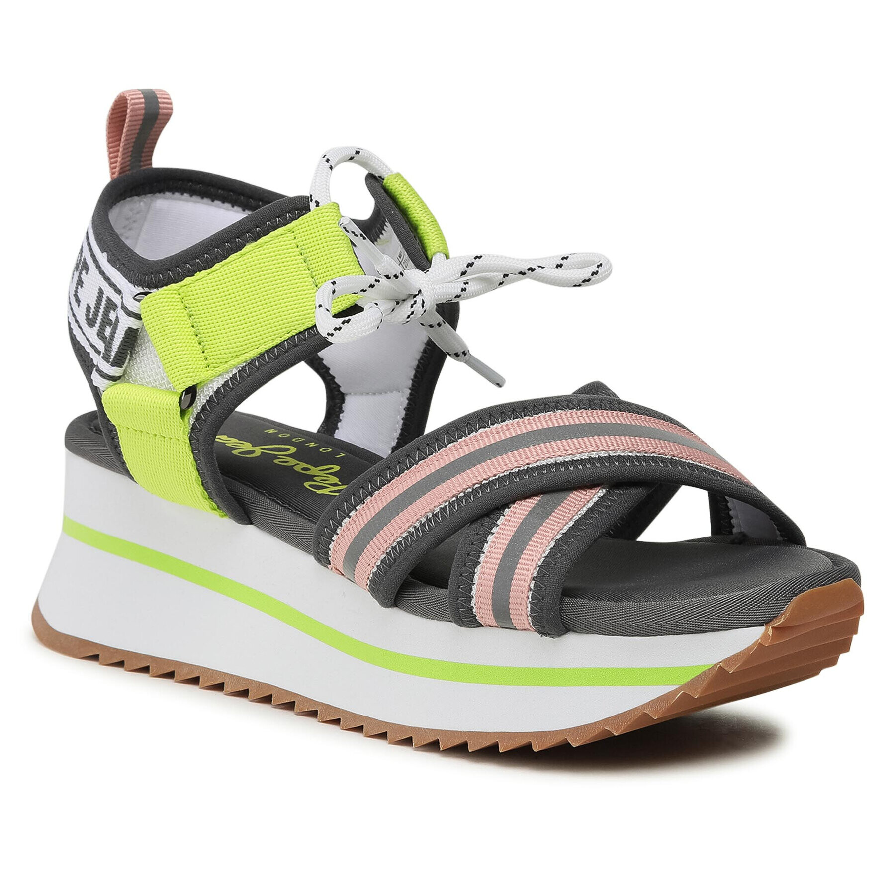 Pepe Jeans Сандали Fuji Laces PLS90506 Сив - Pepit.bg