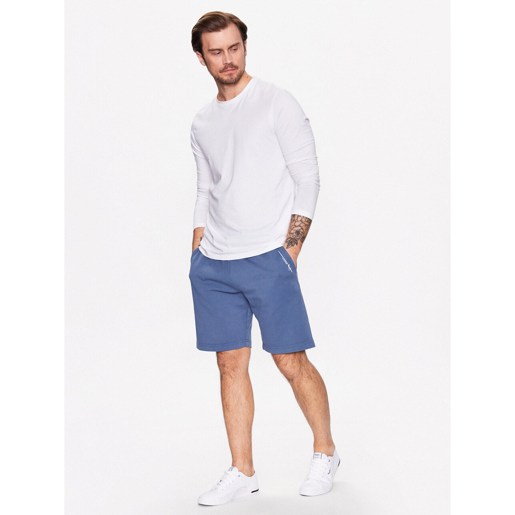 Pepe Jeans Шорти от плат David Short PM801011 Син Regular Fit - Pepit.bg