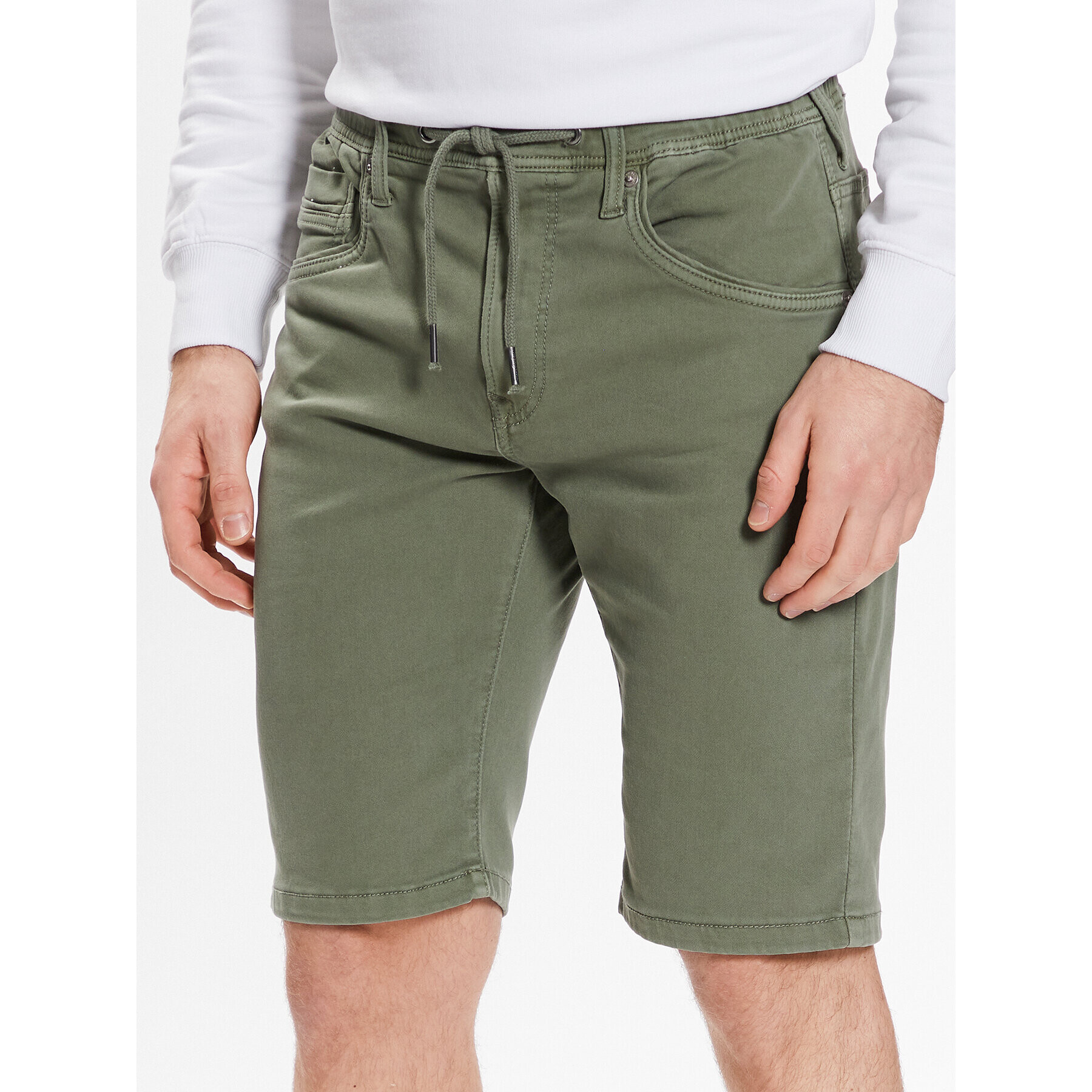 Pepe Jeans Шорти от плат Jagger Short PM800920 Зелен Slim Fit - Pepit.bg