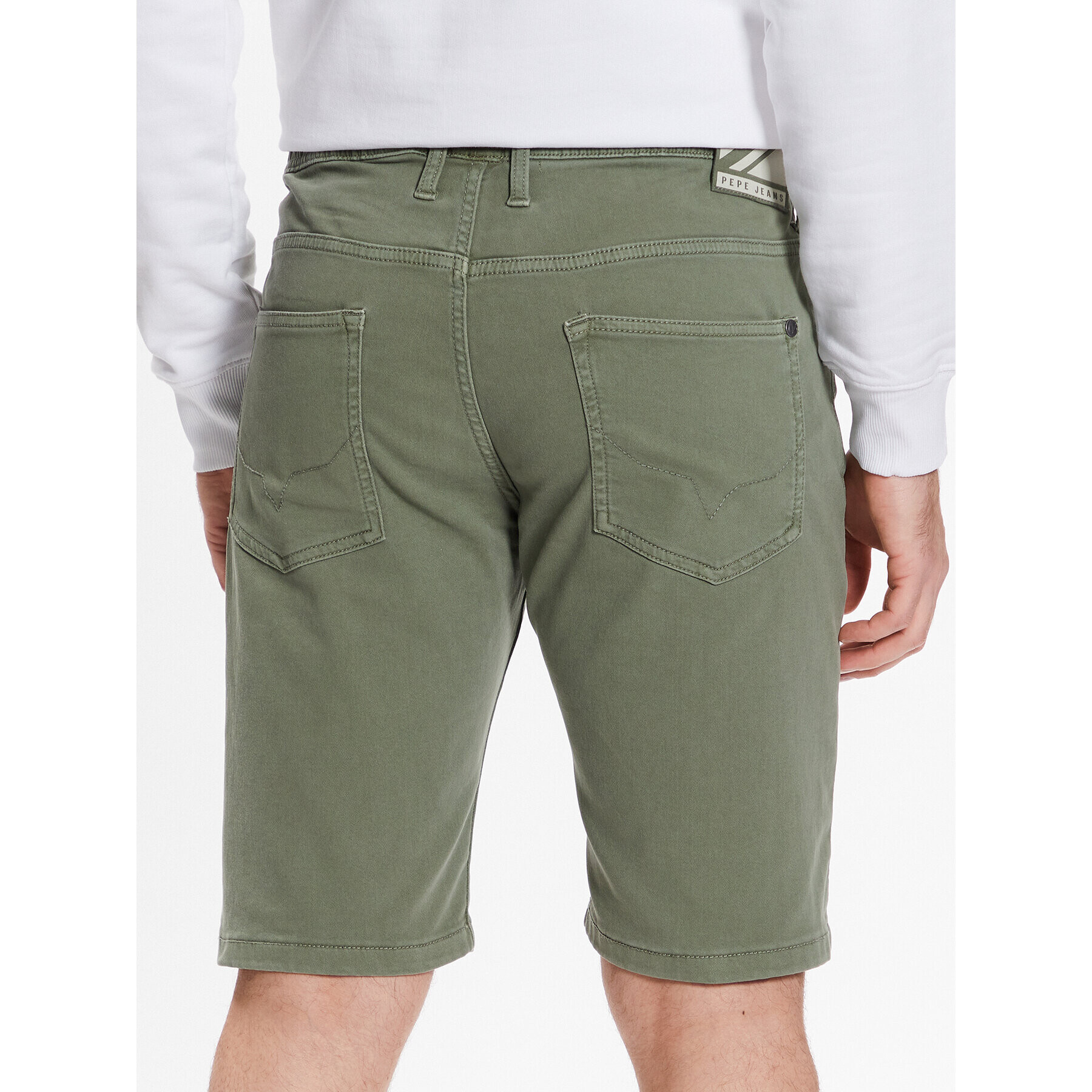 Pepe Jeans Шорти от плат Jagger Short PM800920 Зелен Slim Fit - Pepit.bg