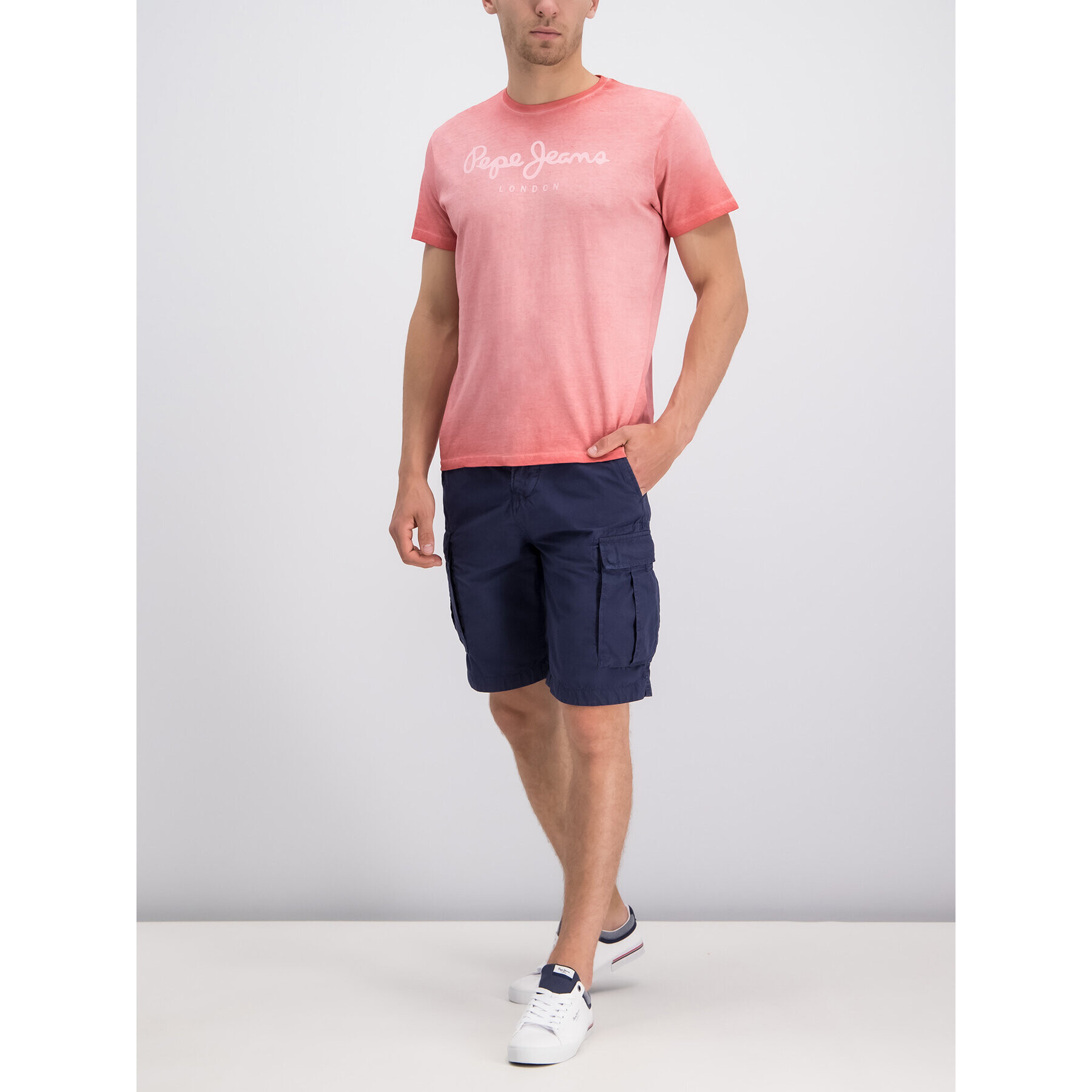 Pepe Jeans Шорти от плат PM800722 Тъмносин Regular Fit - Pepit.bg