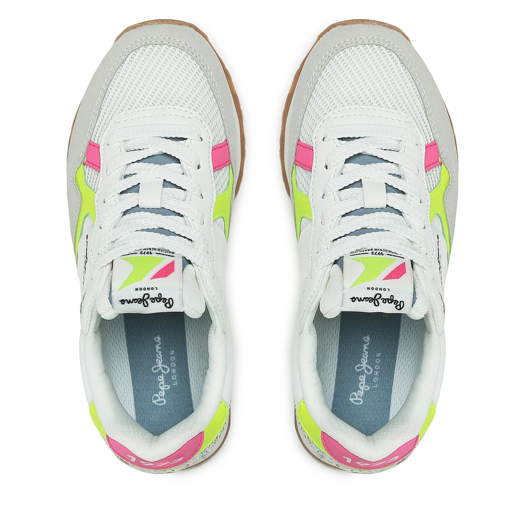 Pepe Jeans Сникърси Brit Neon G PGS30575 Бял - Pepit.bg