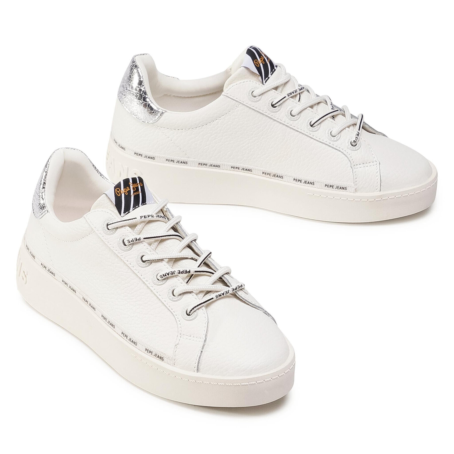 Pepe Jeans Сникърси Brixton Again PLS31025 Бял - Pepit.bg